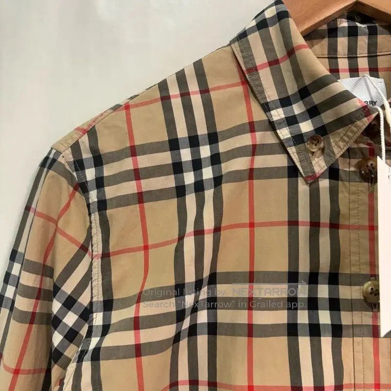 Burberry Burberry Khaki Cotton Check Long Sleeve Shirt. Size S / US 4 / IT 40 - 4 Thumbnail