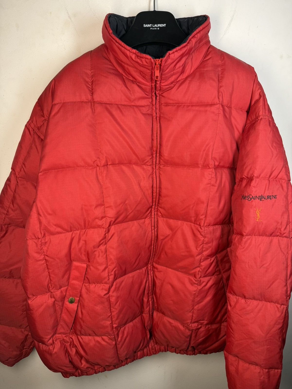Yves Saint Laurent Winter YSL Down Jacket Puffer Red Bomber Heavy Coat Size US XL / EU 56 / 4 - 17 Thumbnail