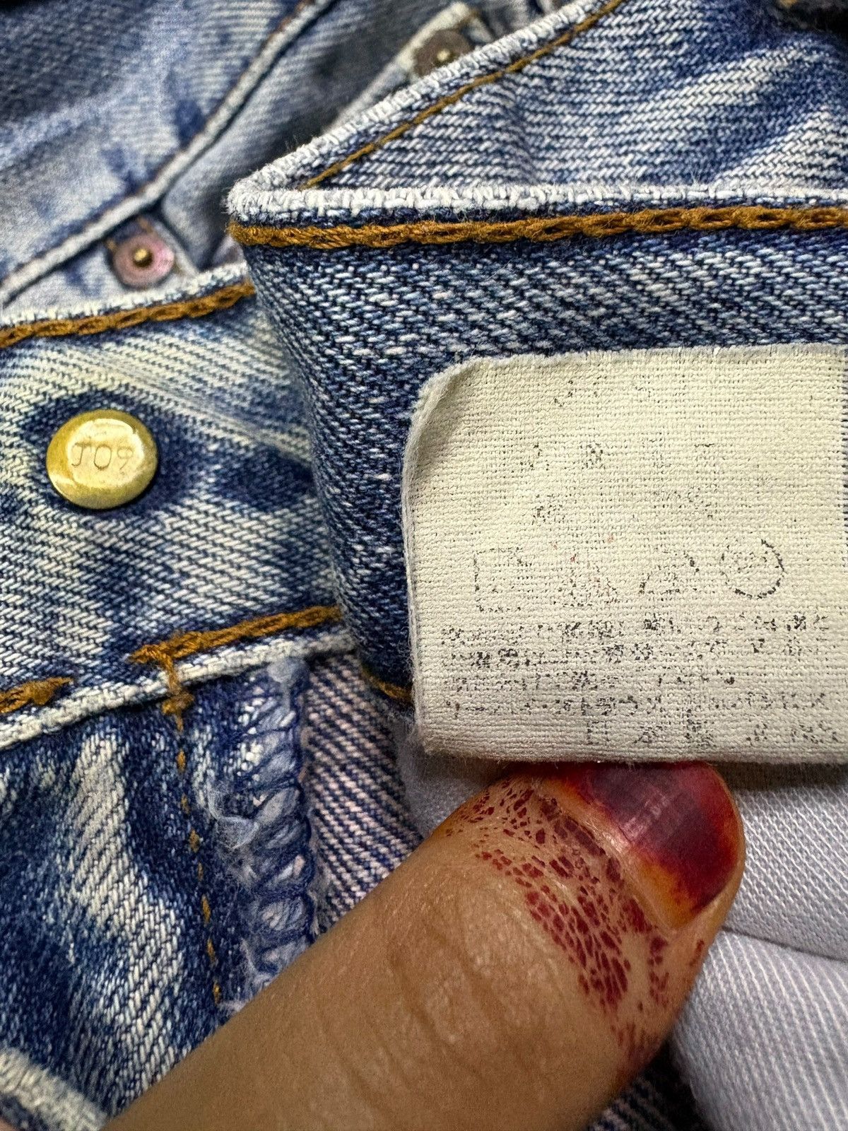 LVC × Levi's × Levi's Vintage Clothing Vintage 90s Levis 503 Mud Wash Distressed Ripped Baggy Jeans Size US 32 / EU 48 - 11 Thumbnail
