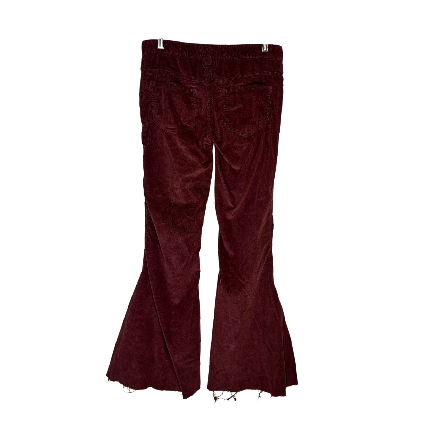 Free People Free People Pants Womens 27 Red Burgundy Corduroy Flared Boho Retro Size 27" / US 4 / IT 40 - 2 Thumbnail