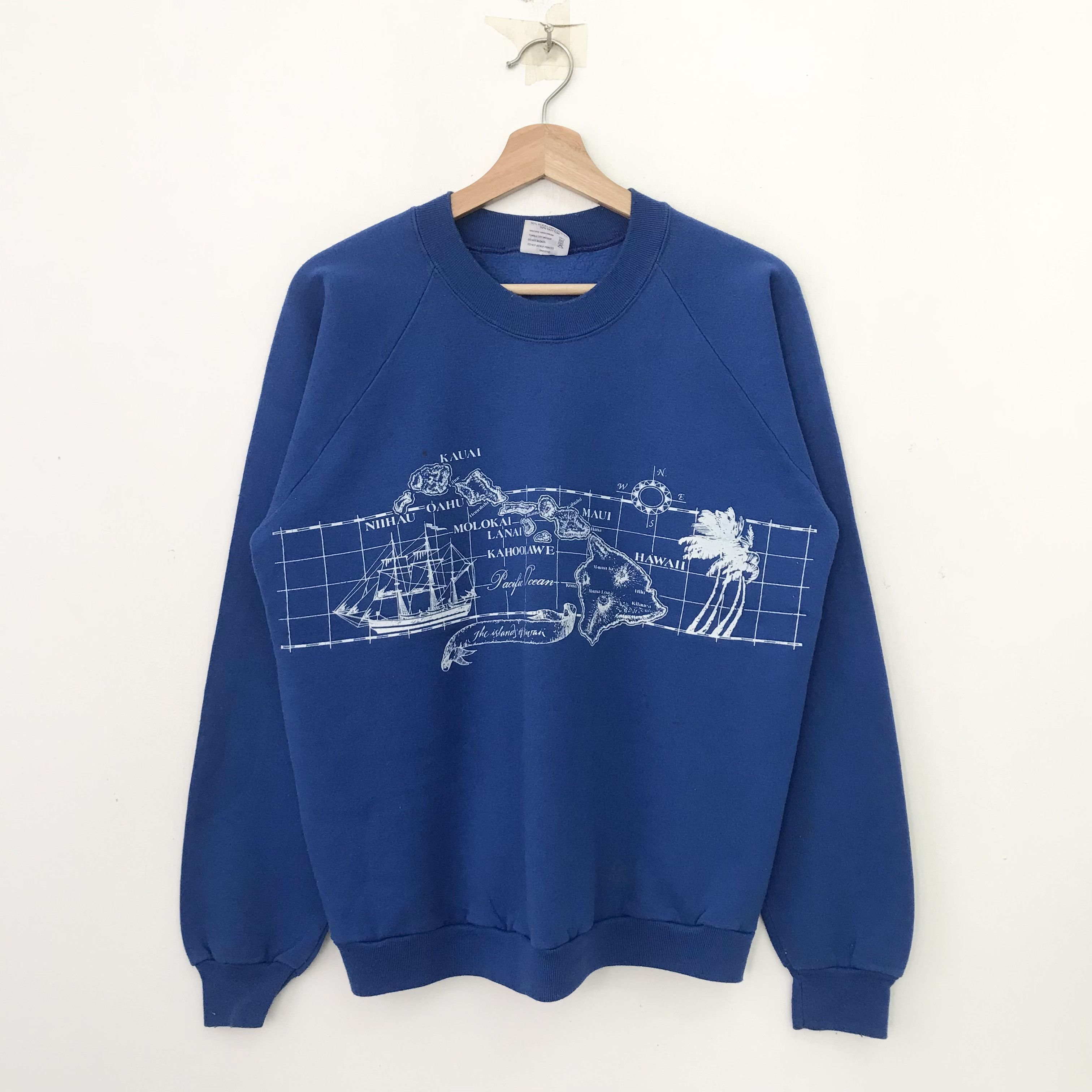 Vintage Vintage 90's The Island Of Hawaii Blue sweatshirt - 646 Size US M / EU 48-50 / 2 - 1 Thumbnail
