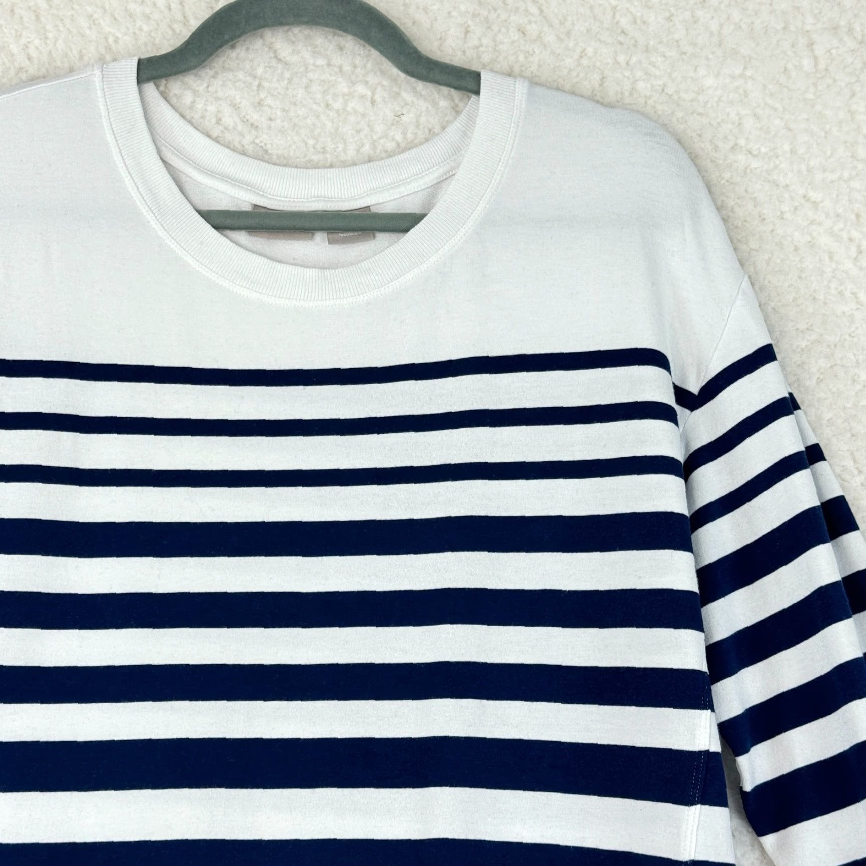 Vintage Chico's Zenergy Tunic Womens Size 8 Long Sleeve Pullover Striped White Casual Shirt Blouse Size M / US 6-8 / IT 42-44 - 2 Thumbnail