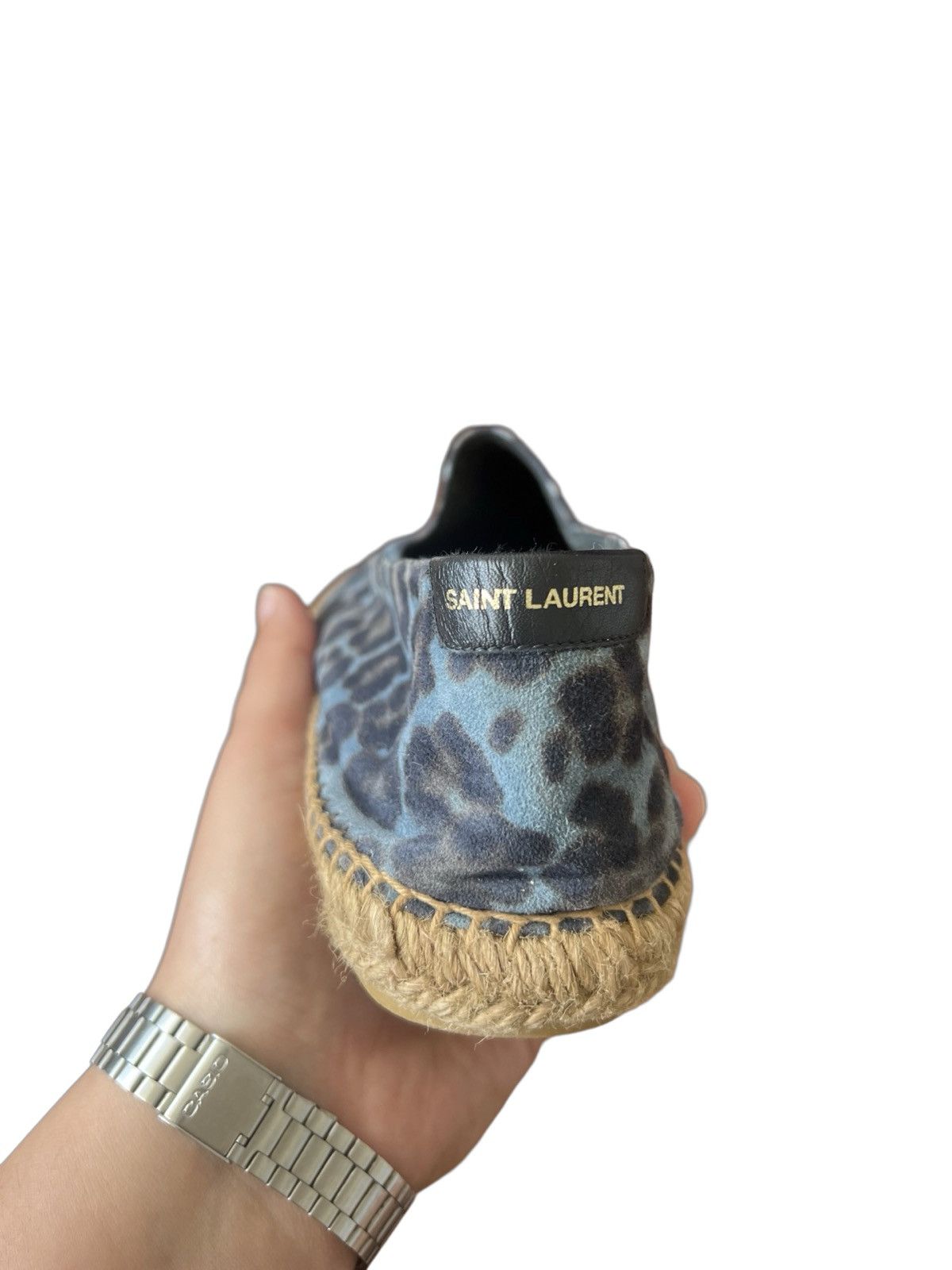 Saint Laurent Paris Saint Laurent Espadrilles Canvas Blue Animal Print Size US 7.5 / EU 40-41 - 2 Thumbnail