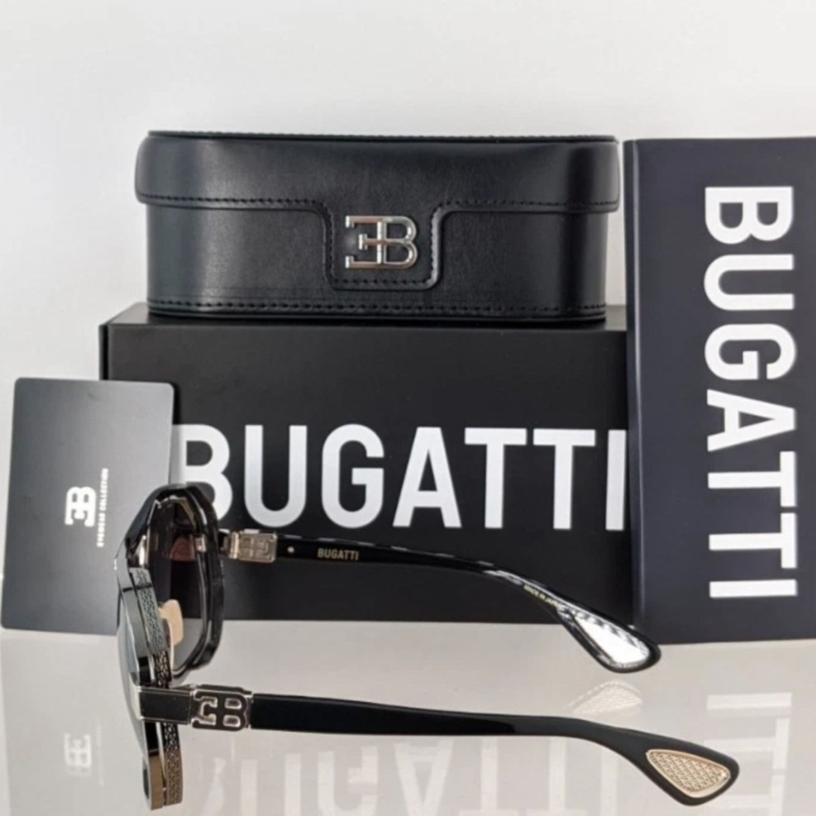 Bugatti New! BUGATTI 08-GM/WG Stylish Gunmetal White Gold Sunglasses Size ONE SIZE - 7 Thumbnail