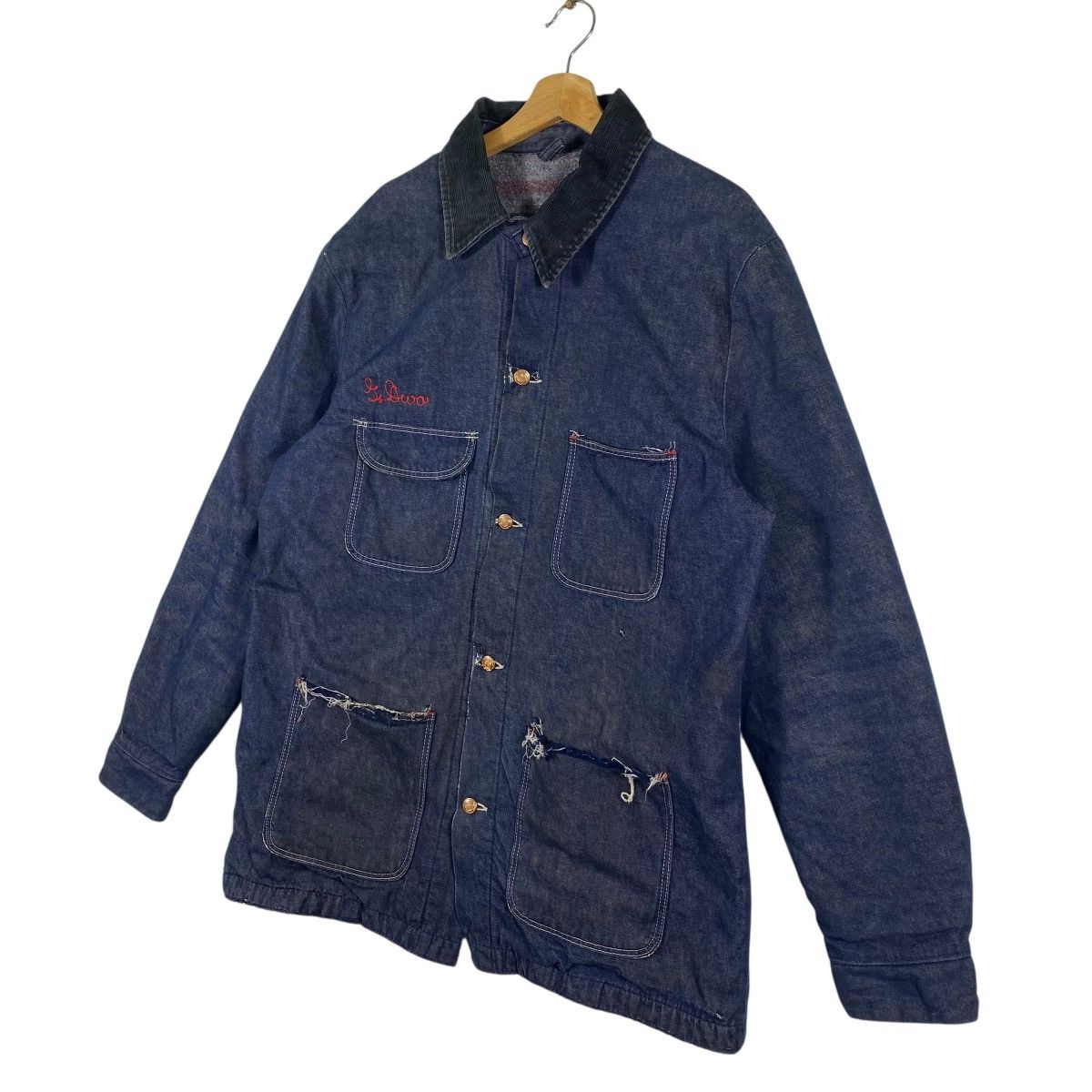 Wrangler Vintage Men’s 1950s Wool Blanket Lined Blue Bell Denim Size US L / EU 52-54 / 3 - 2 Thumbnail