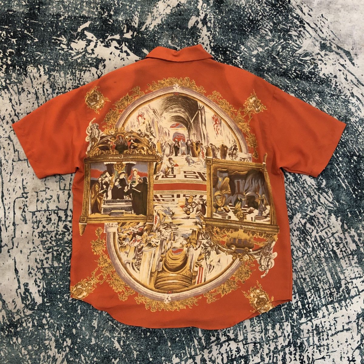 Japanese Brand Vintage Art Christ Virgin Mary Art Cathedral Pattern Blouse Size M / US 6-8 / IT 42-44 - 2 Thumbnail