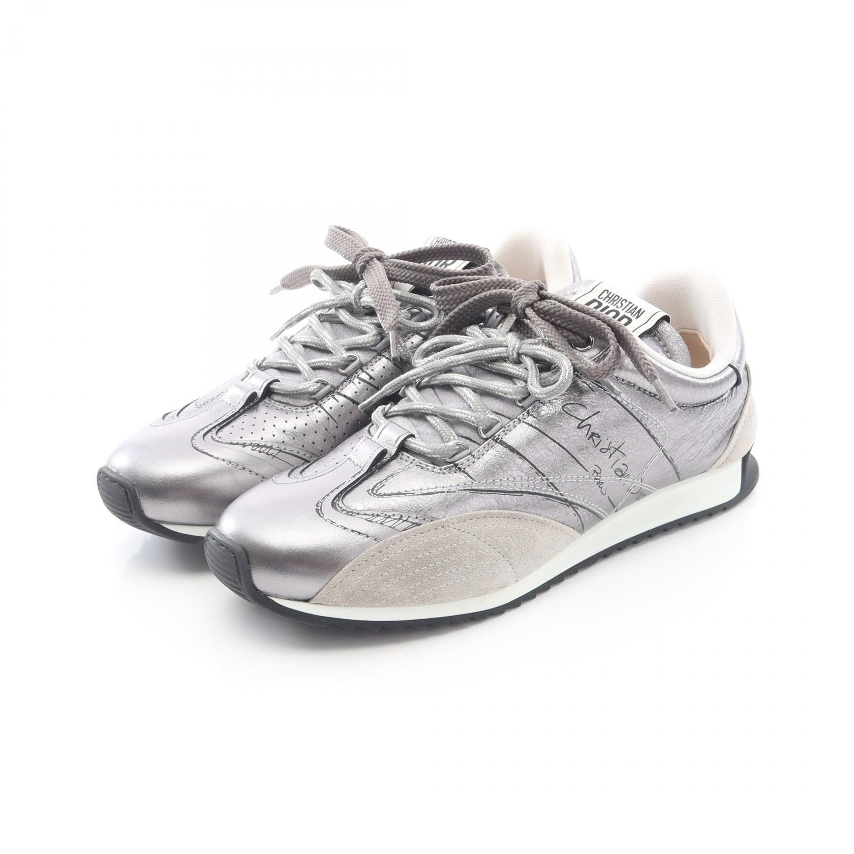 Dior Dior Dior D-Sketch Leather Suede Sneakers Leather Shoes DUTY FREE for USA Size ONE SIZE - 1 Thumbnail