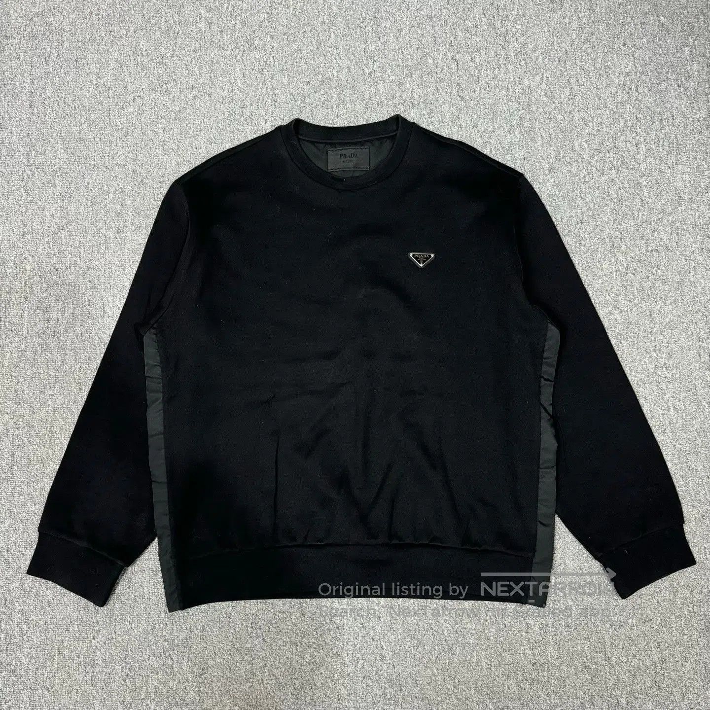 Prada Prada Black Triangle Logo Crewneck Sweatshirt. Size US M / EU 48-50 / 2 - 1 Thumbnail