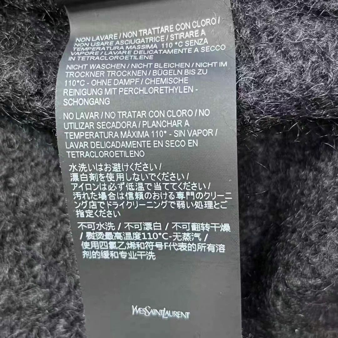 Saint Laurent Paris Letter Jacquard Crew Neck Pullover Long Sleeve Sweater Size US XL / EU 56 / 4 - 5 Thumbnail