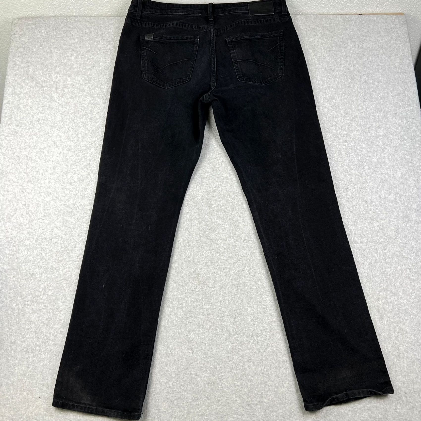 Vintage Buckle BKE Tyler Straight Fit Jeans Men 38x36 Black Denim Stretch Pants 38XL Size US 38 / EU 54 - 2 Thumbnail