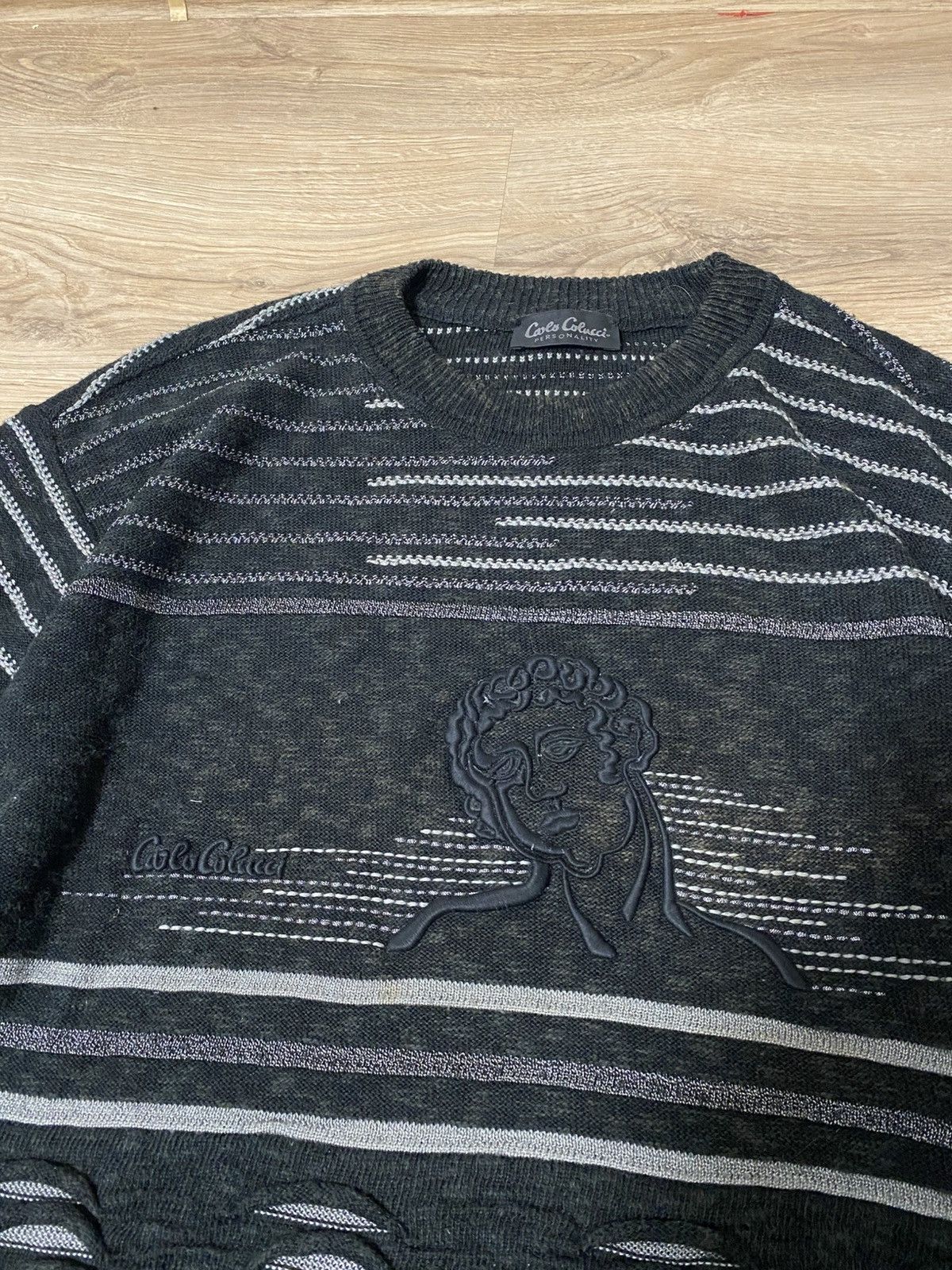 Carlo Colucci Carlo Colucci Black Sweater Coogi Style Only For Japan Sz: L Size US L / EU 52-54 / 3 - 2 Thumbnail