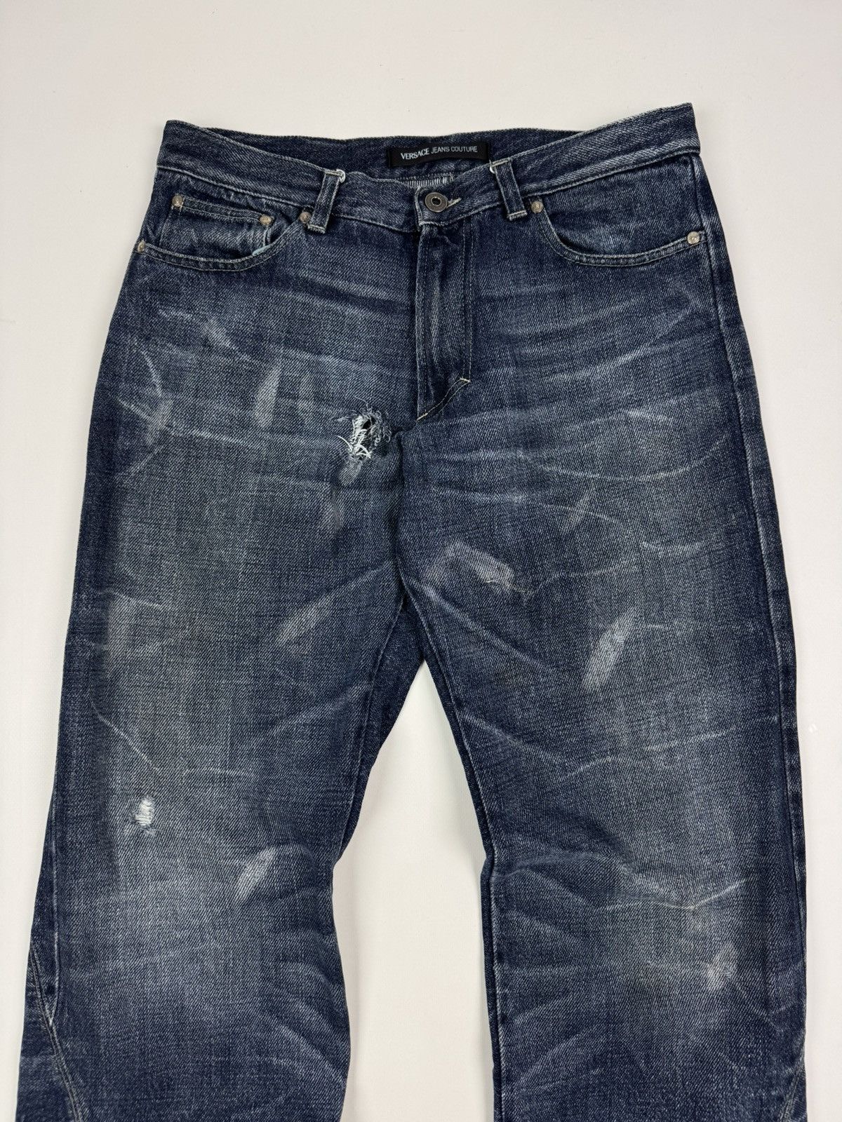 Versace Jeans Couture Distressed Versace Jeans Couture Washed Denim Jeans Size US 33 - 6 Thumbnail