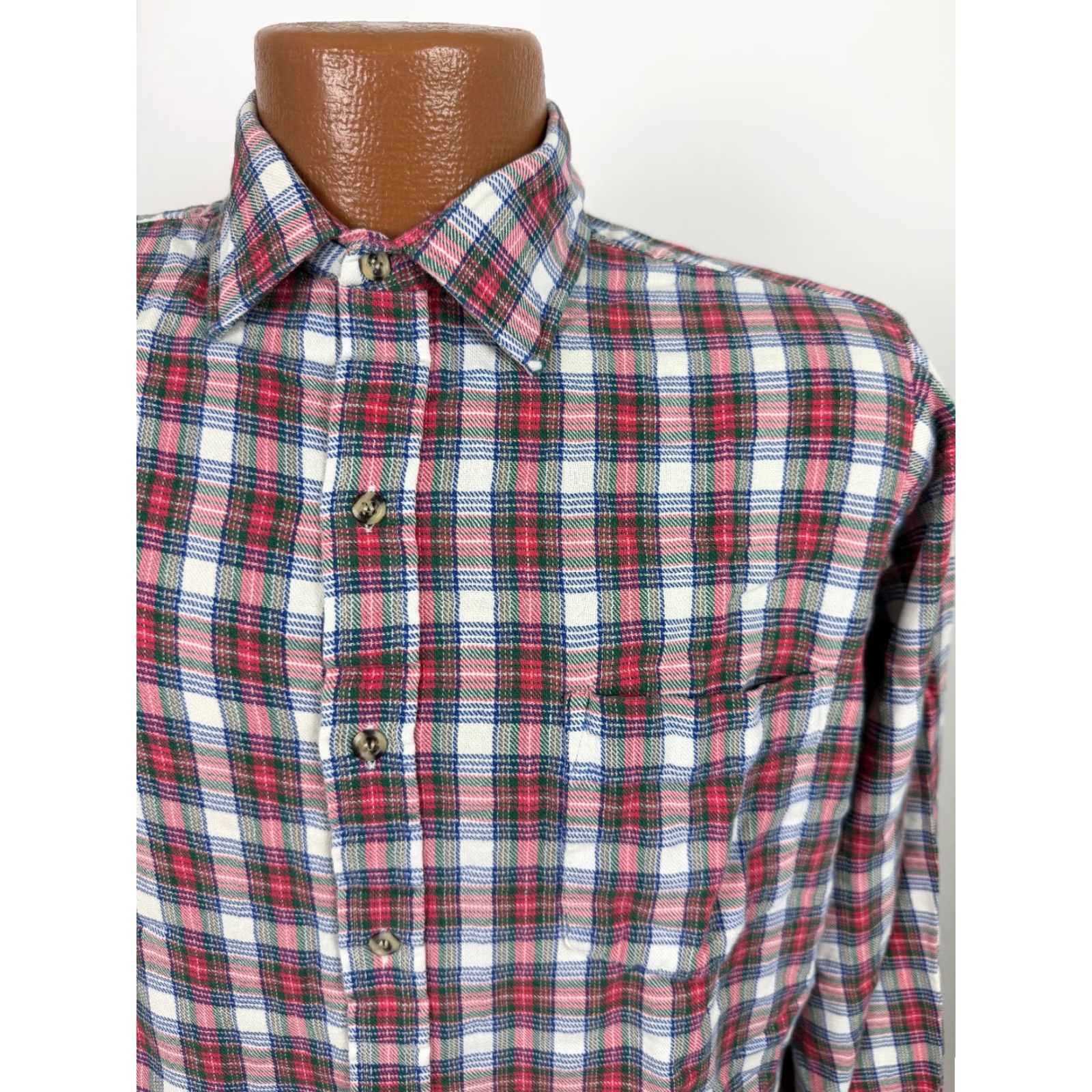 Arrow VINTAGE 80s Arrow Flannel Shirt Men Medium Lightweight Plaid Button-Up Grunge Hipster Size US M / EU 48-50 / 2 - 2 Thumbnail