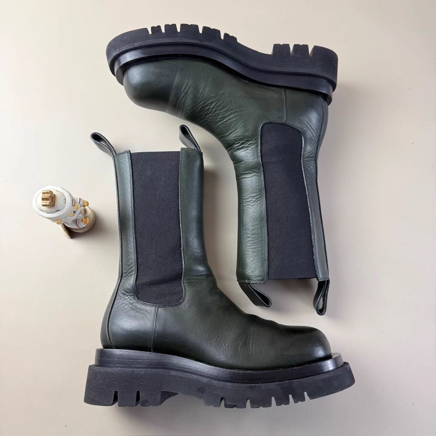 Bottega Veneta Bottega Veneta Dark Green Thick Mid-Calf Boot 36.5 1W Size US 5.5 / IT 35.5 - 5 Thumbnail