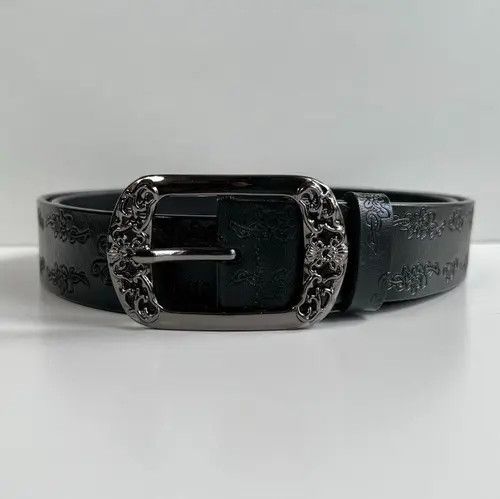 Japanese Brand Vintage style American western floral design black belt Size ONE SIZE - 3 Thumbnail