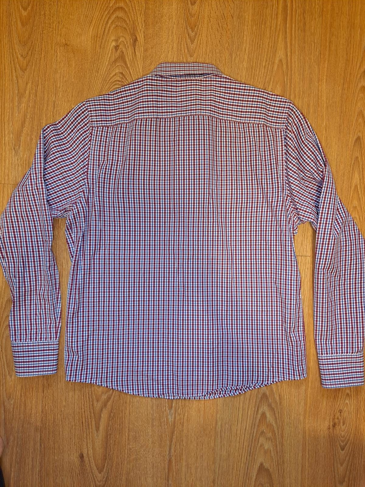 UNTUCKit Untuckit Dress Shirt Mens Medium Red Gingham Cotton Size 38R - 4 Thumbnail