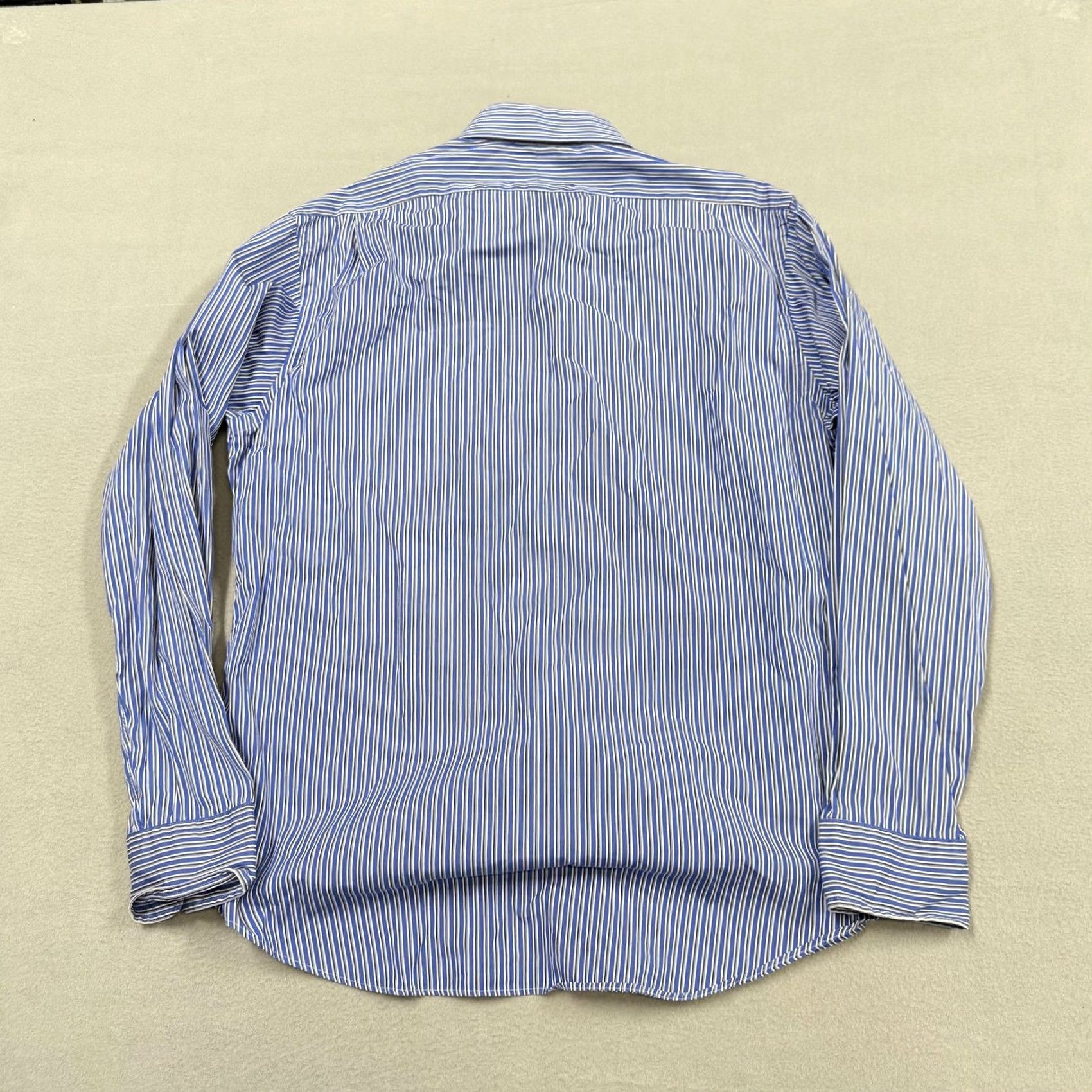 Polo Ralph Lauren Polo Ralph Lauren Shirt Mens 16.5 34/35 Blue Stripe Regent Custom Fit Dress Shirt Slim Striped Collared Long Sleeve Mens Size 46R - 4 Thumbnail