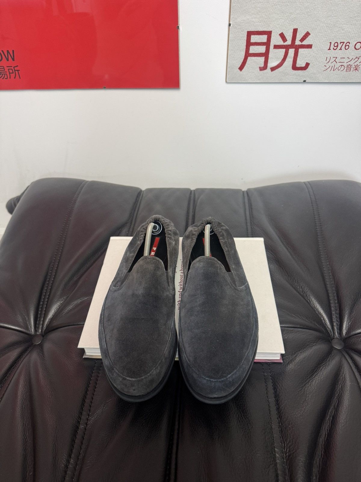 Prada Prada Slip Ons Designer Loafers Suede Gray Rare Vintage Size US 7.5 / EU 40-41 - 2 Thumbnail