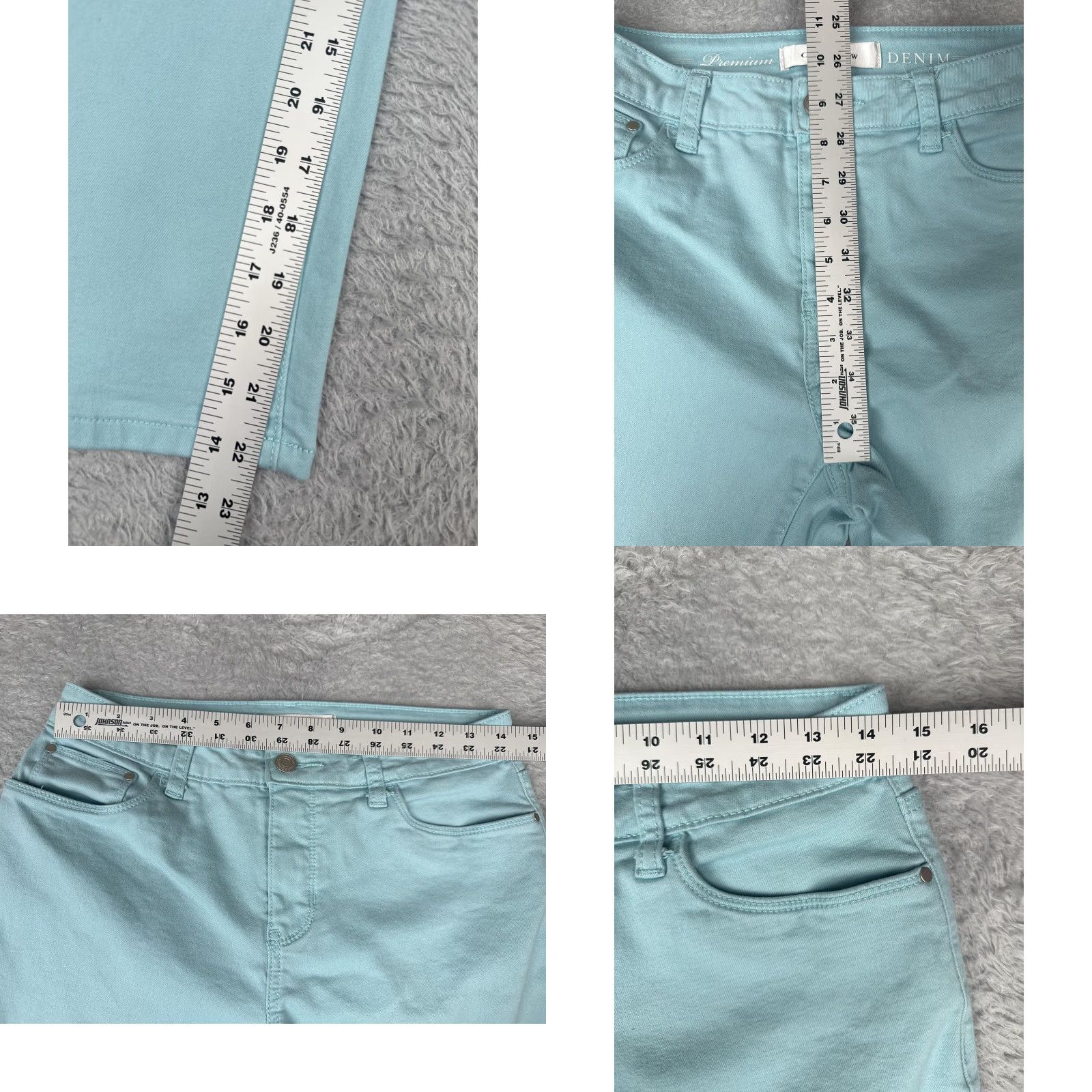 Croft & Barrow Croft & Barrow Jeans Capri Womens 8 Aqua Blue 5-Pocket Stretch Cropped Denim Size 30" / US 8 / IT 44 - 8 Thumbnail