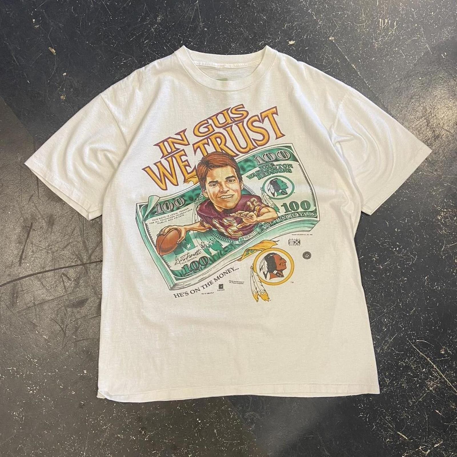 Salem Sportswear 1996 Gus Frerotte ‘He’s On The Money’ Reskins NFL Tee Size US XL / EU 56 / 4 - 1 Thumbnail