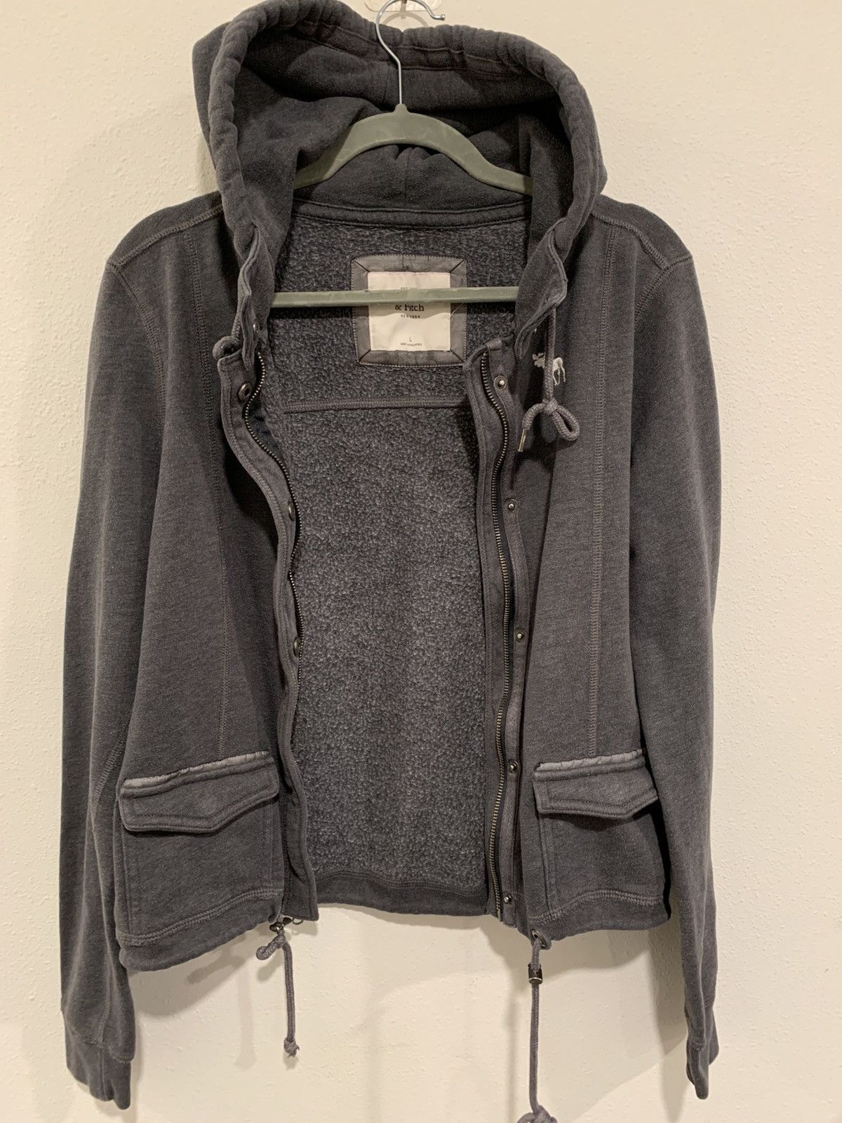 Abercrombie & Fitch Vintage Abercrombie Fitch Womens Hoodie Dark grey Zip Jacket Size L / US 10 / IT 46 - 5 Thumbnail