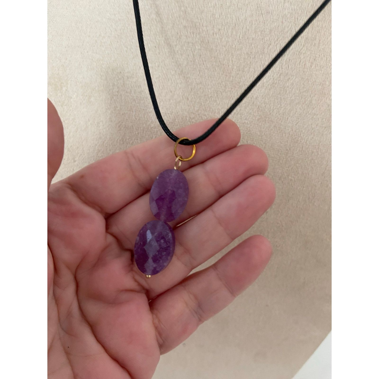 Handmade Amethyst pendant necklace Size ONE SIZE - 3 Thumbnail