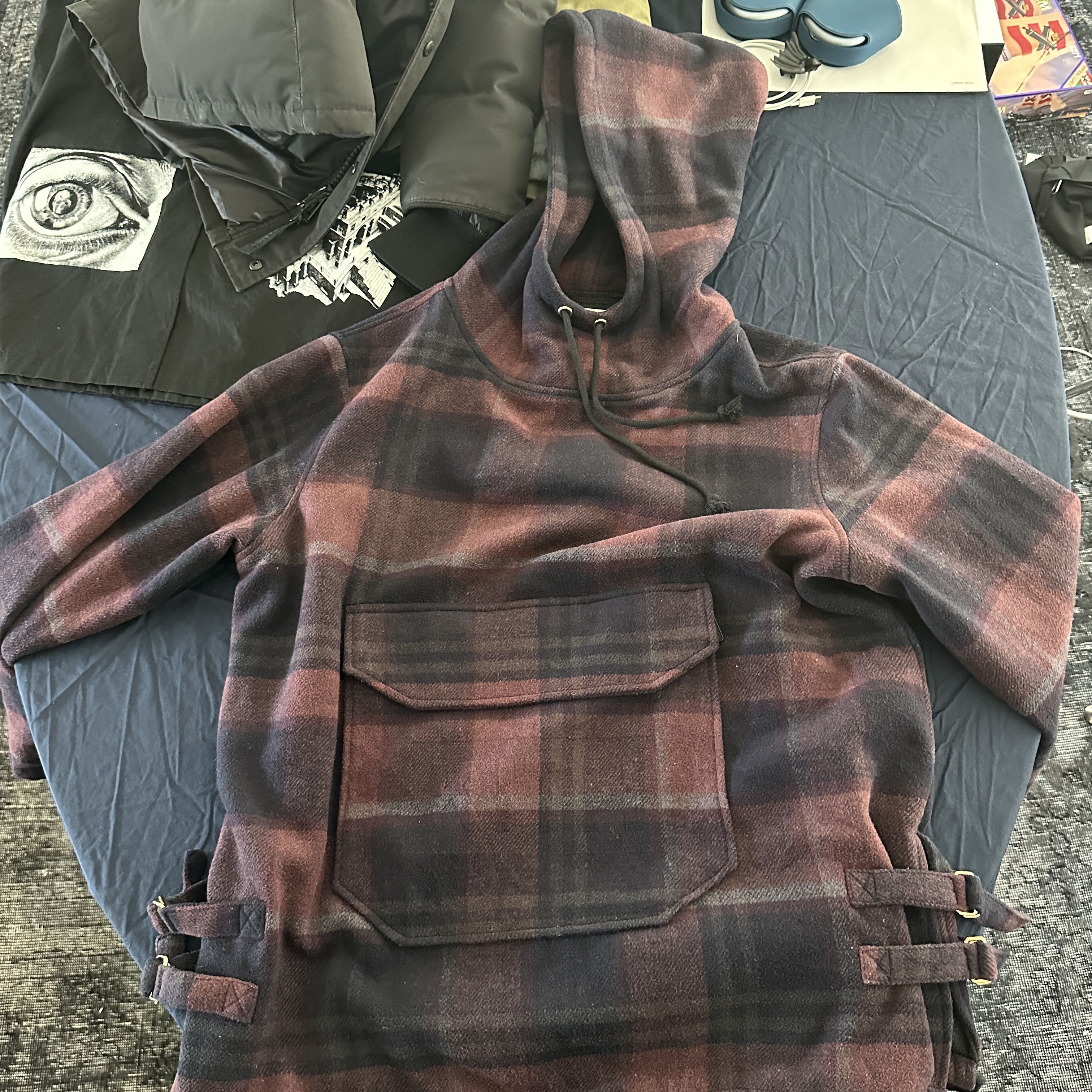 Kith Kith Harrison Plaid Hoodie Size M - Overdyed Red Size US M / EU 48-50 / 2 - 1 Thumbnail