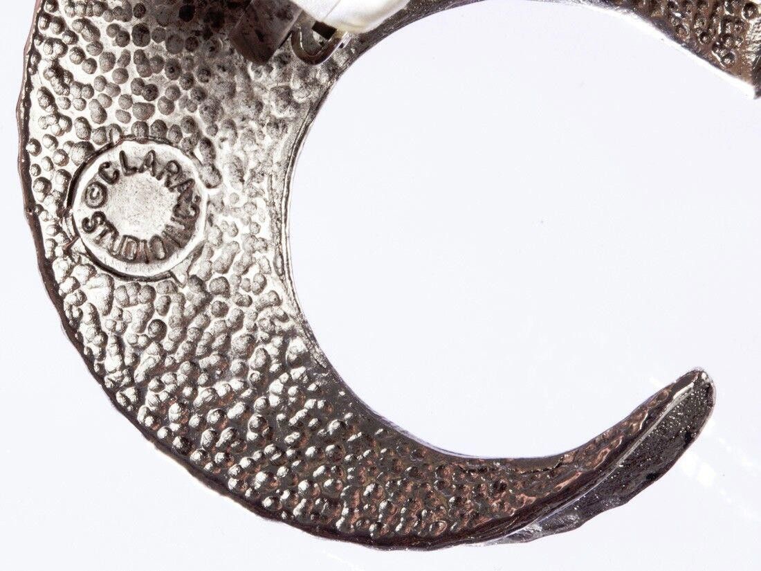 Designer Clara Studio Hammered Abstract Hoop Earrings Size ONE SIZE - 5 Thumbnail