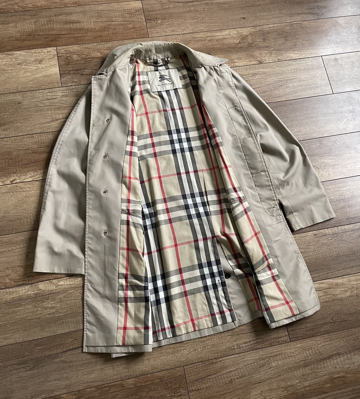 Burberry Burberry Beige Long Nova Check Trench Coat Jacket Size US L / EU 52-54 / 3 - 18 Thumbnail