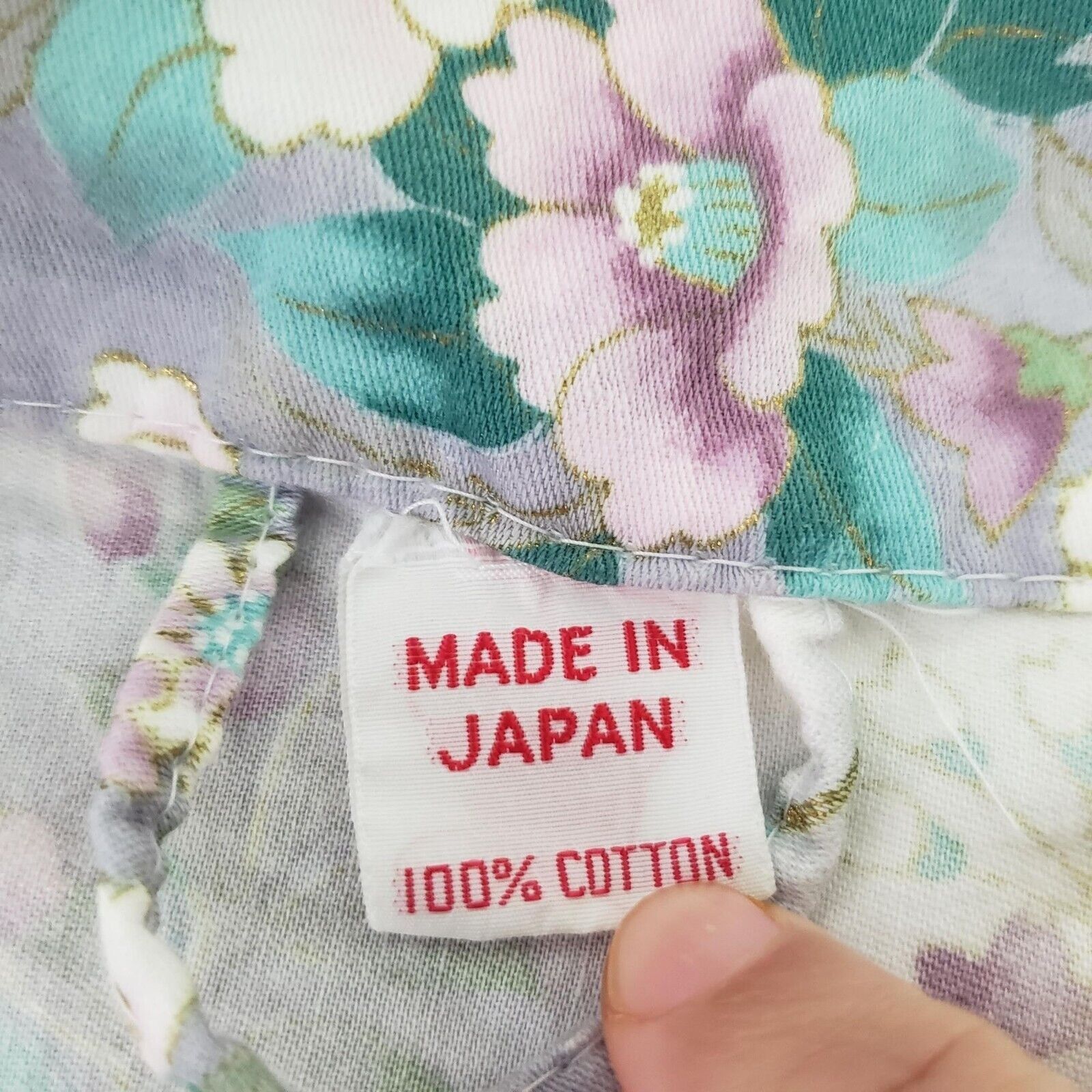 Designer Japanese Floral Robe Womens Size Medium Kimono Cotton Belted Size M / US 6-8 / IT 42-44 - 9 Thumbnail