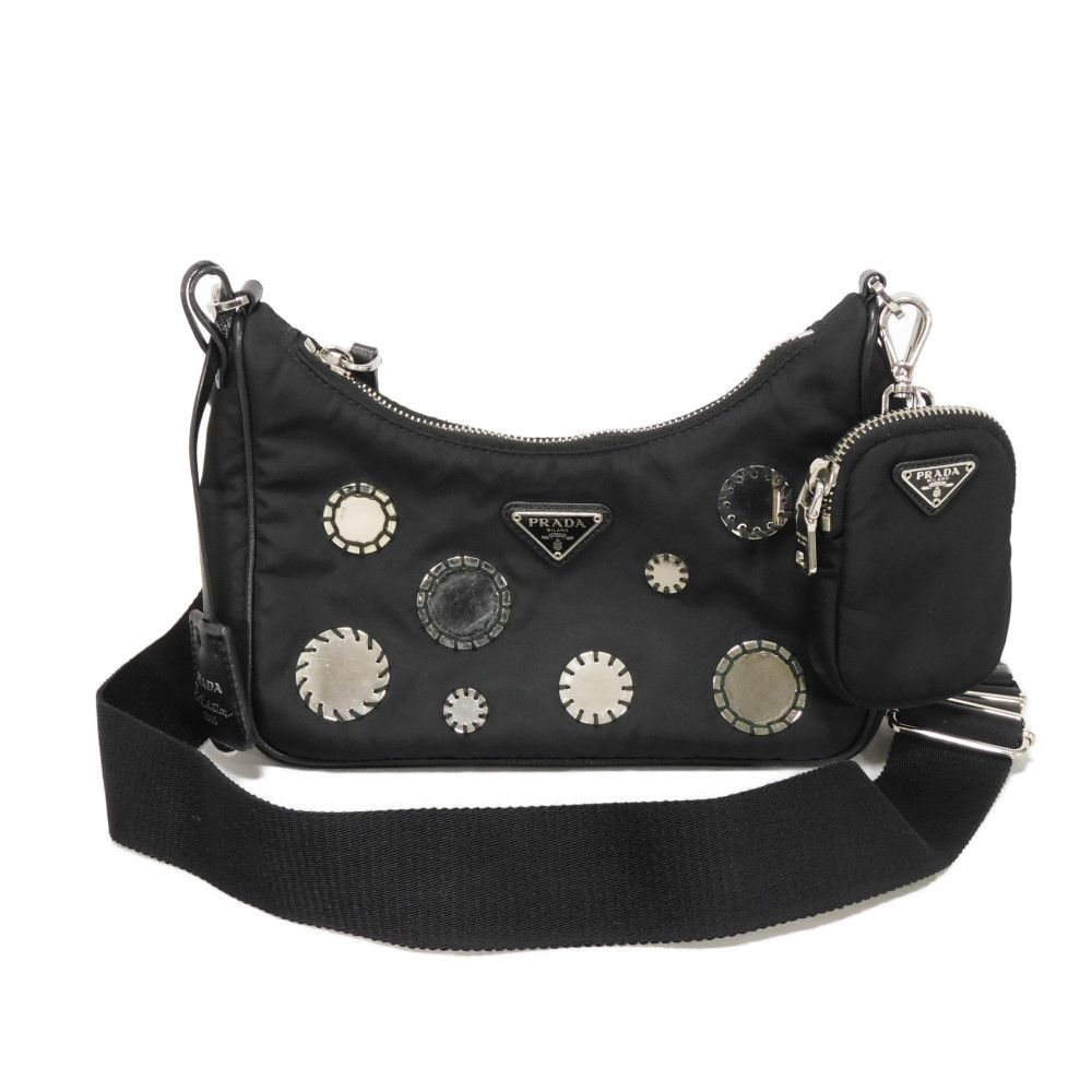 Prada Prada Re-Edition 2005 Tessuto Shoulder Bag Textile Shoulder Bag 1Bh204 Duty Free For Usa in Black, Women's