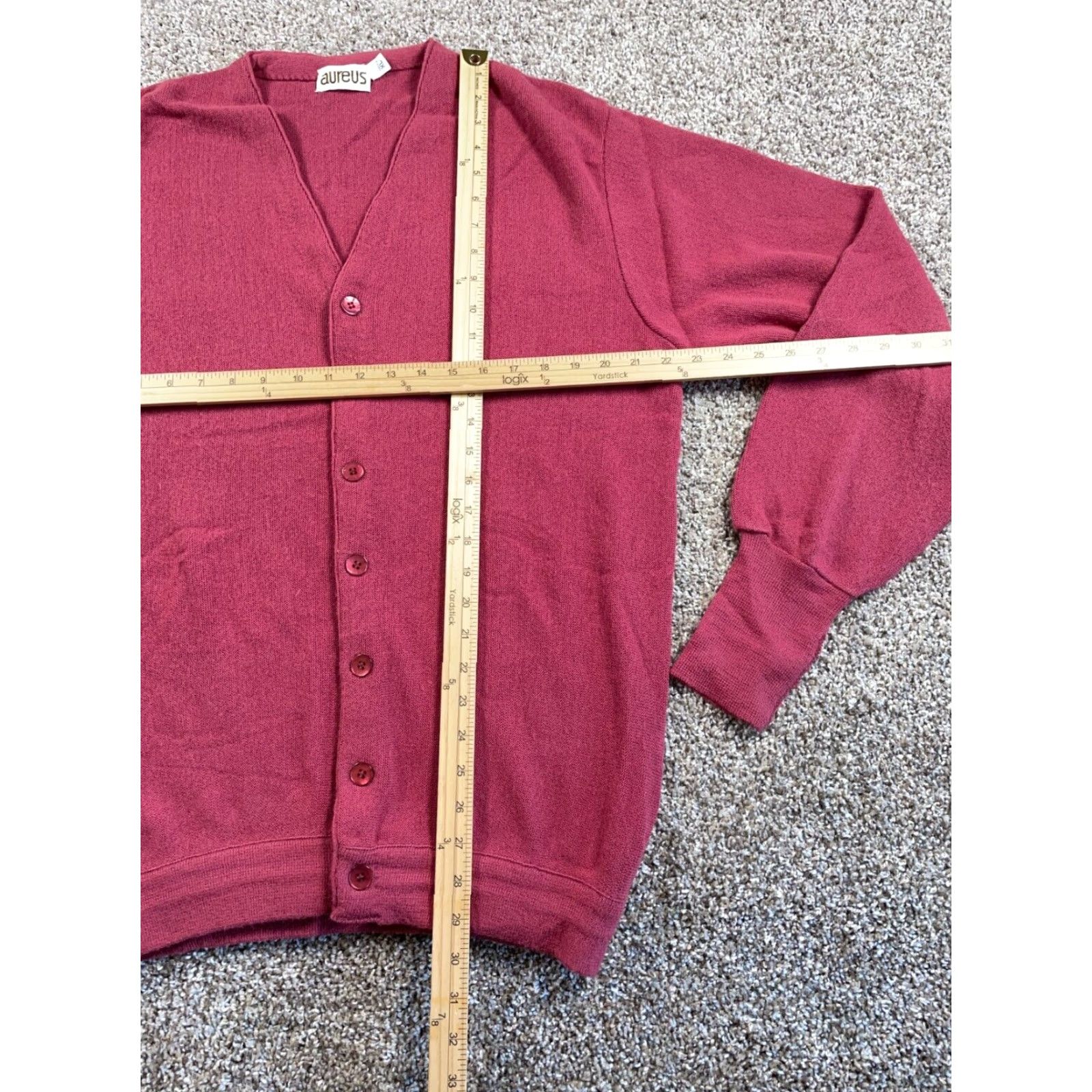 Vintage VINTAGE Aureus 80s Cardigan Men’s XLT Red Lightweight Knit Sweater Retro Hipster Size US XL / EU 56 / 4 - 5 Thumbnail