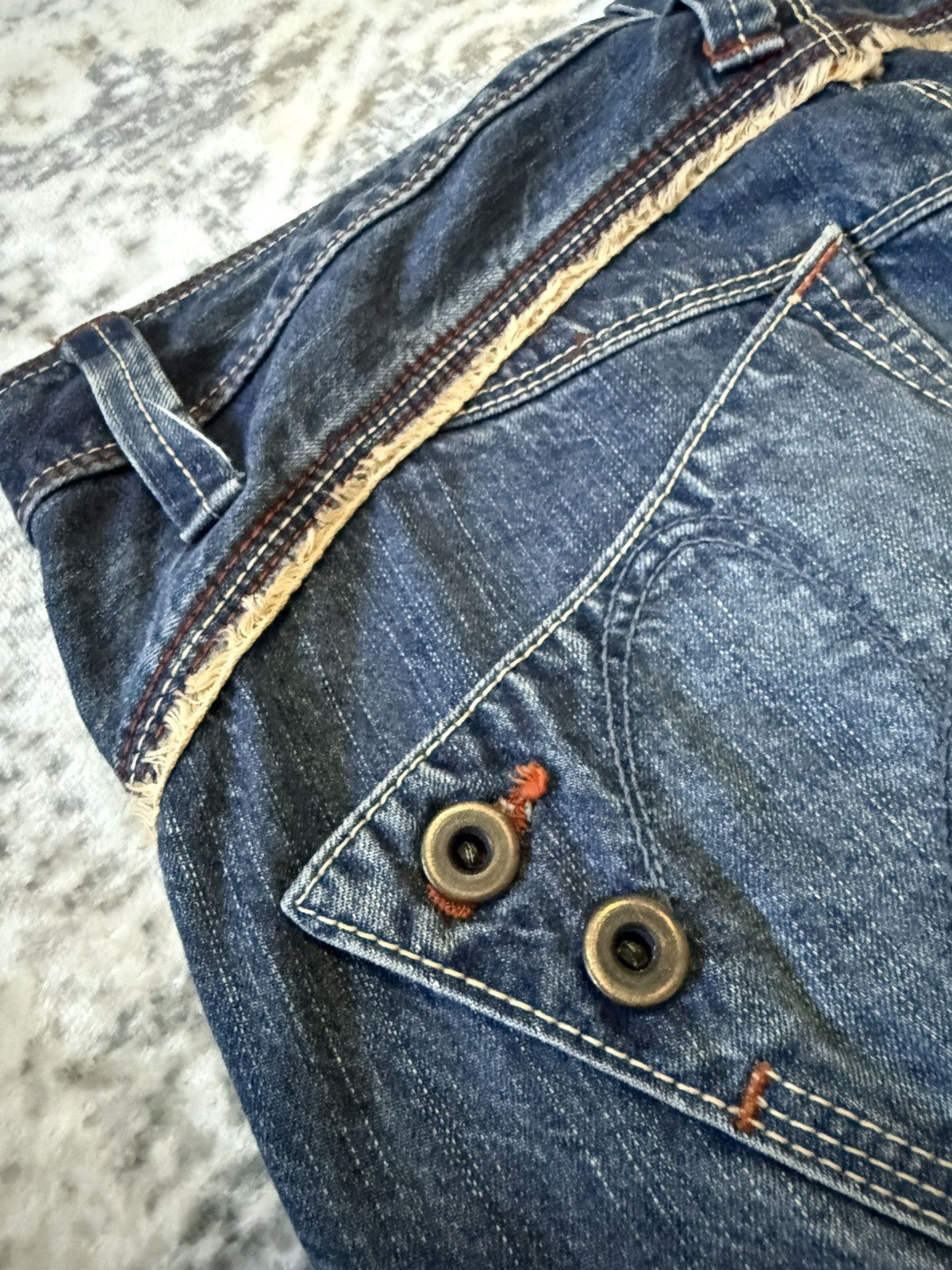 Beauty Beast Beauty Beast Style Asymmetrical Pocket Wide Leg Flared Jeans Size US 32 / EU 48 - 15 Thumbnail