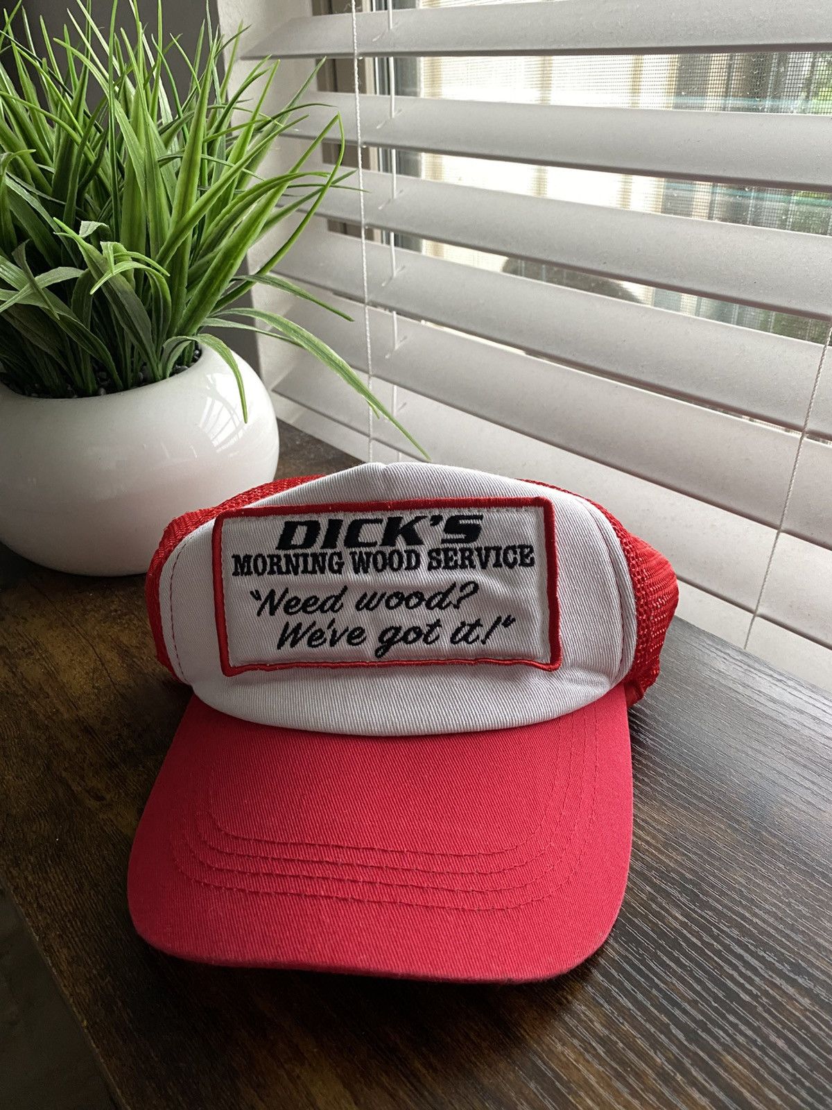 Vintage Vintage Funny Dicks Morning Wood Trucker Hat Size ONE SIZE - 1 Thumbnail