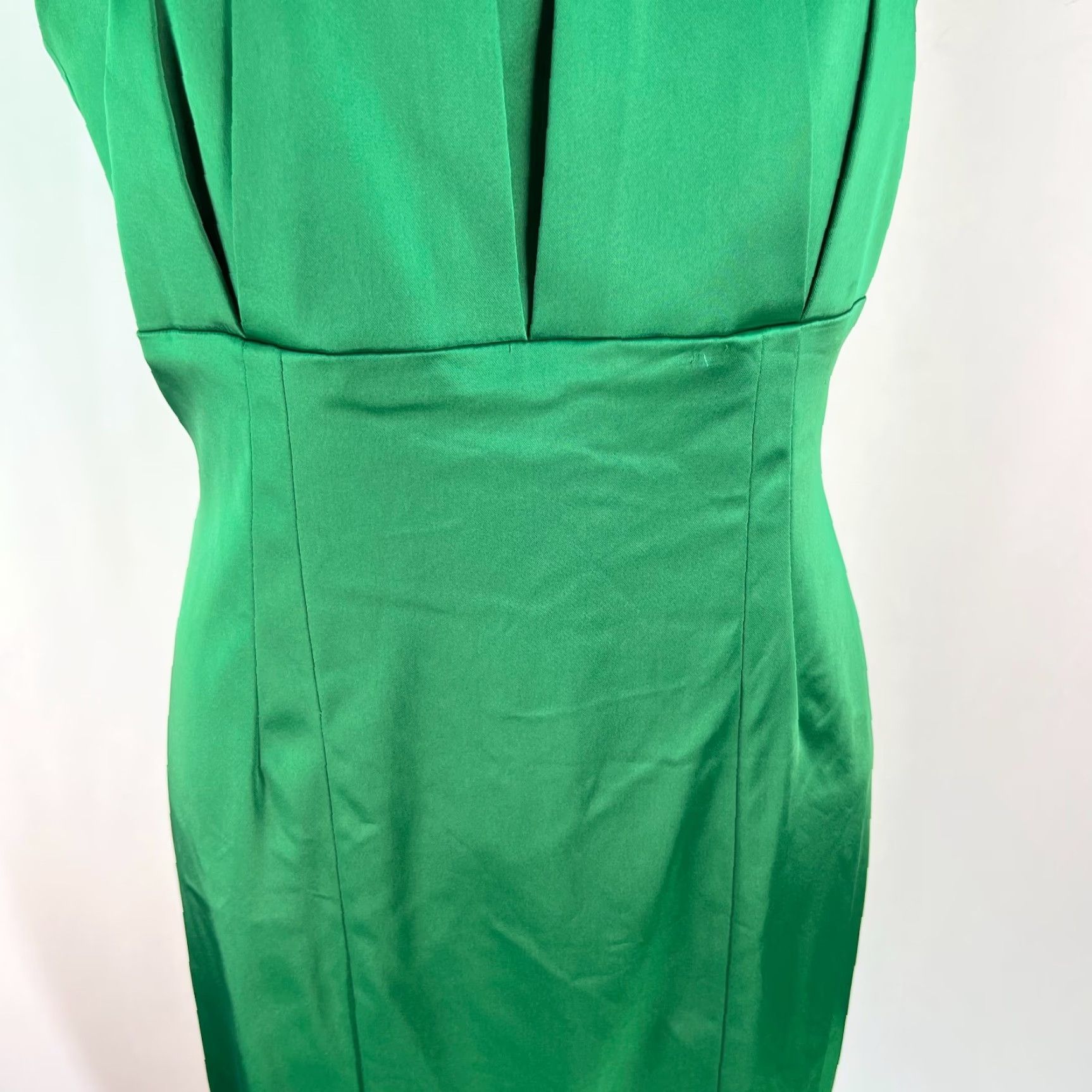 Calvin Klein Calvin Klein Dress Women Sheath Green 8P Petite Sleeveless Square Neck Pleated Bodice Knee Length Party/Cocktail Womens Size M / US 6-8 / IT 42-44 - 5 Thumbnail