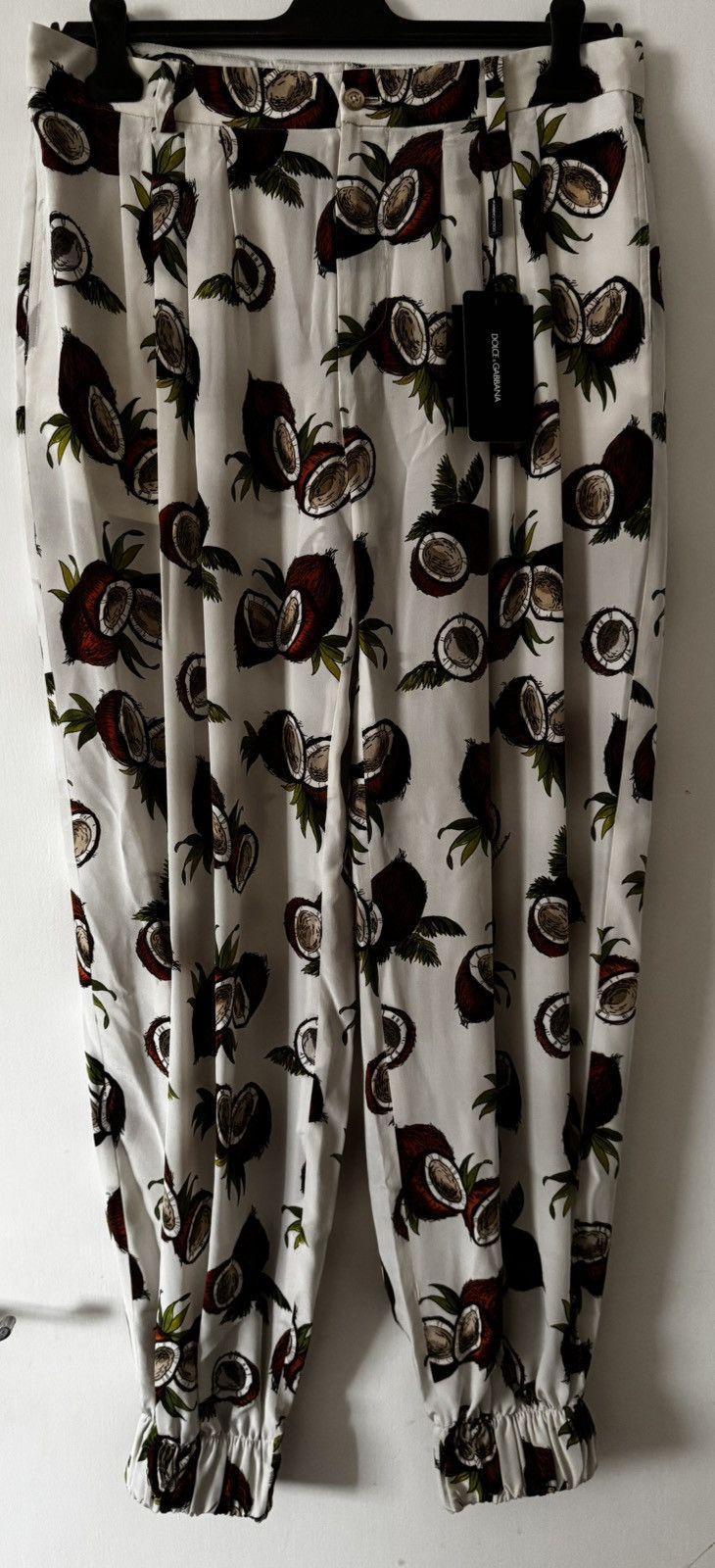 Dolce & Gabbana Dolce & Gabbana “Coconut” Print Silk Trousers – 48IT Size US 32 / EU 48 - 4 Thumbnail