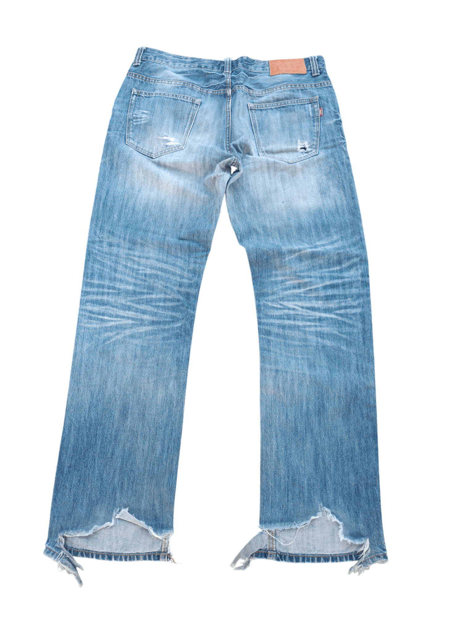 Japanese Brand Navy Produce Distressed Whiskers Faded Denim E206 Size US 34 / EU 50 - 11 Thumbnail