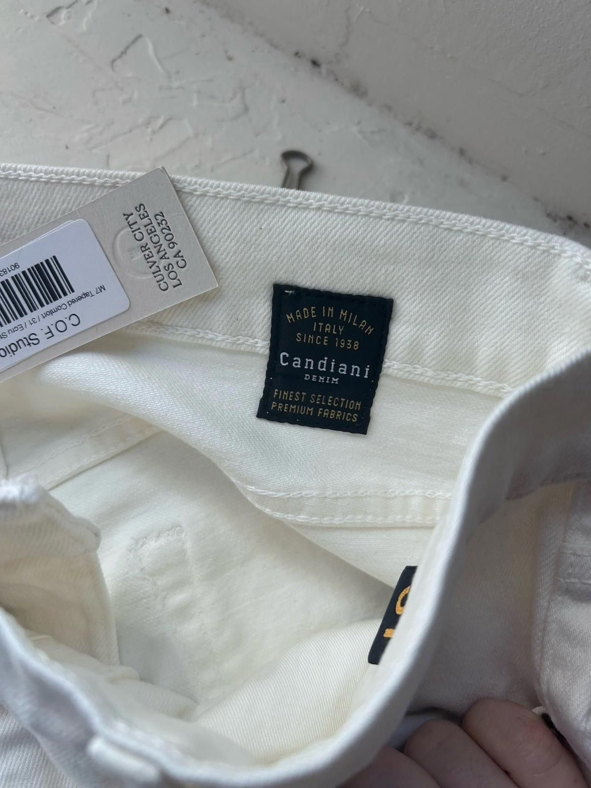 C.O.F. Studio C.O.F. Studio M7 White Jeans W31 Candiani Denim Italy NWT Size US 31 - 2 Thumbnail