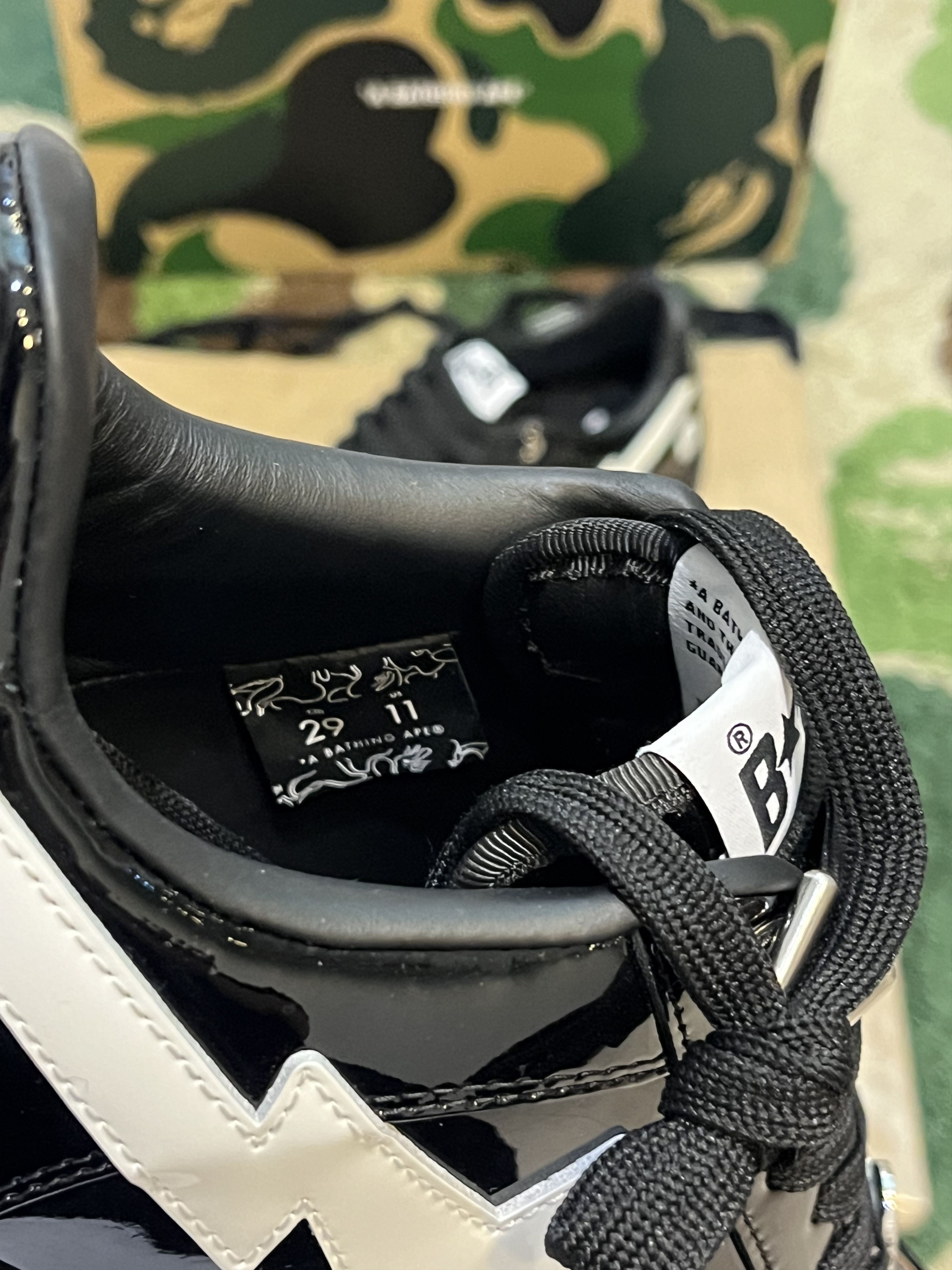 Bape BAPE PATENT LEATHER BAPE STA BLACK Size US 11 / EU 44 - 12 Thumbnail