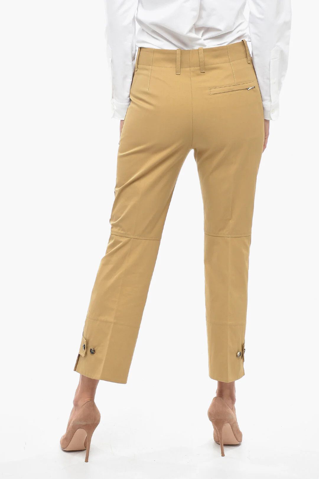 Bottega Veneta og1mm0426 One-Pleat Cotton Tapered Pant in Brown Size 25" / US 0 / IT 36 - 2 Thumbnail