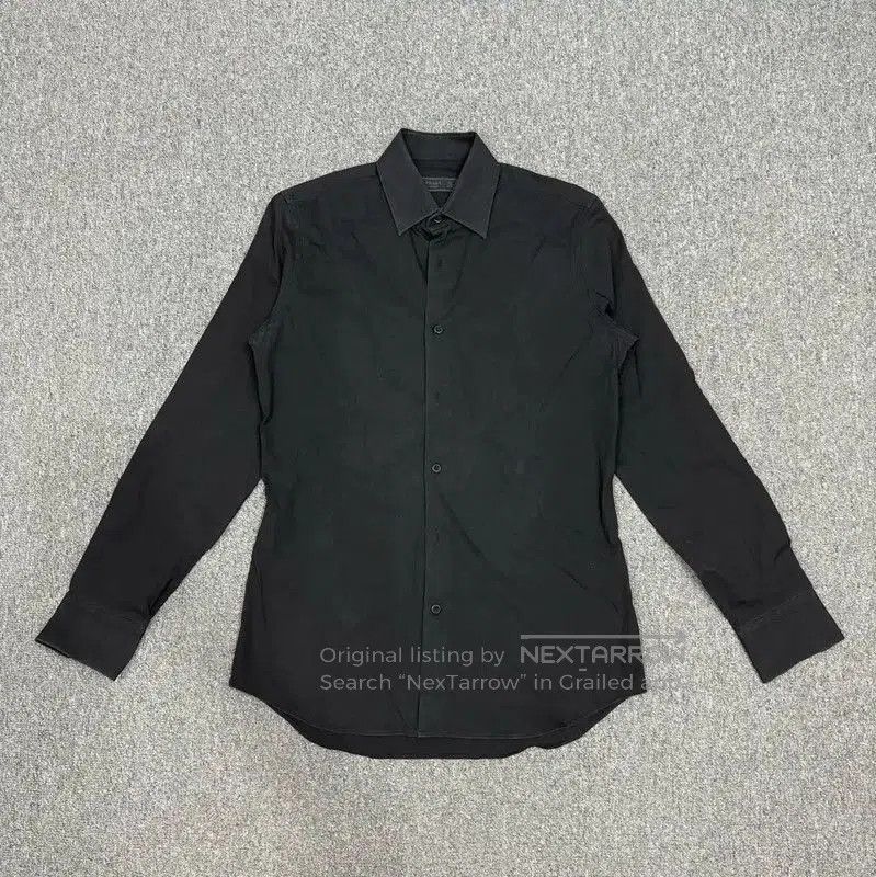 Prada Prada Black Cotton Long Sleeve Men's Shirt. Size US M / EU 48-50 / 2 - 1 Thumbnail