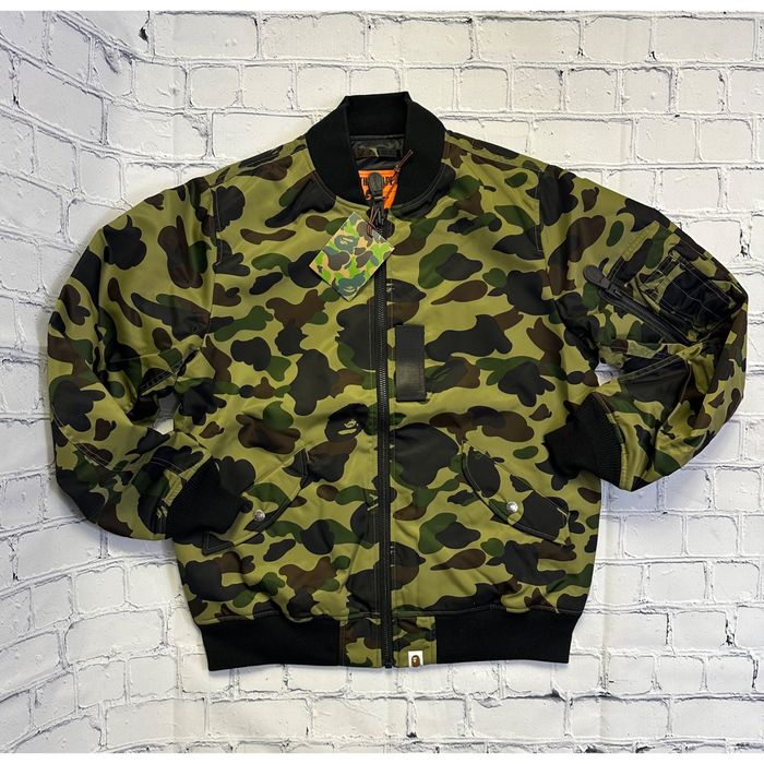 Bape A BATHING APE Men's 1ST CAMO NYLON TWILL MA-1 | Grailed