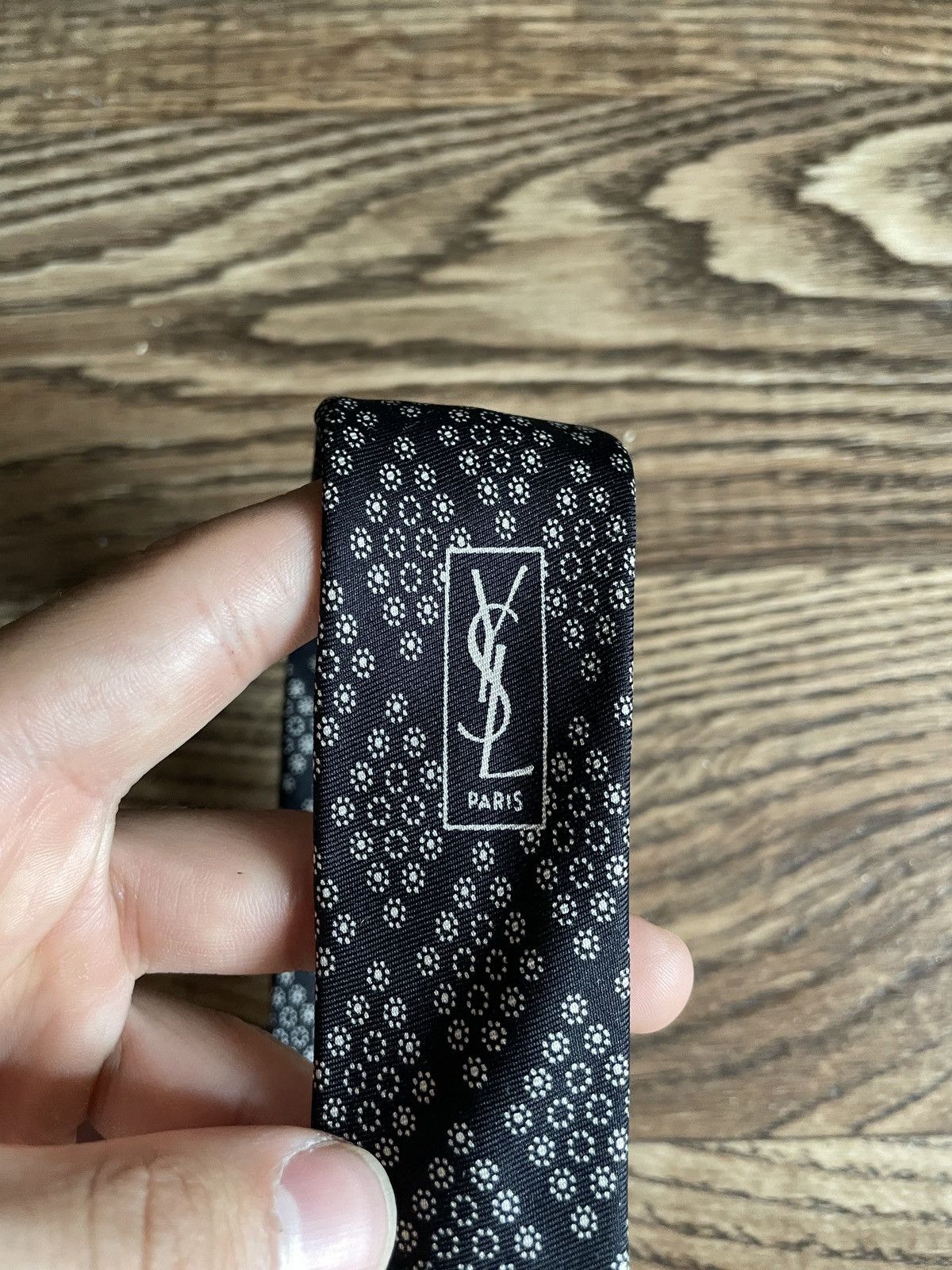 Designer × Yves Saint Laurent RARE🔥 Yves Saint Laurent YSL tie vintage monogram old money Size ONE SIZE - 6 Thumbnail