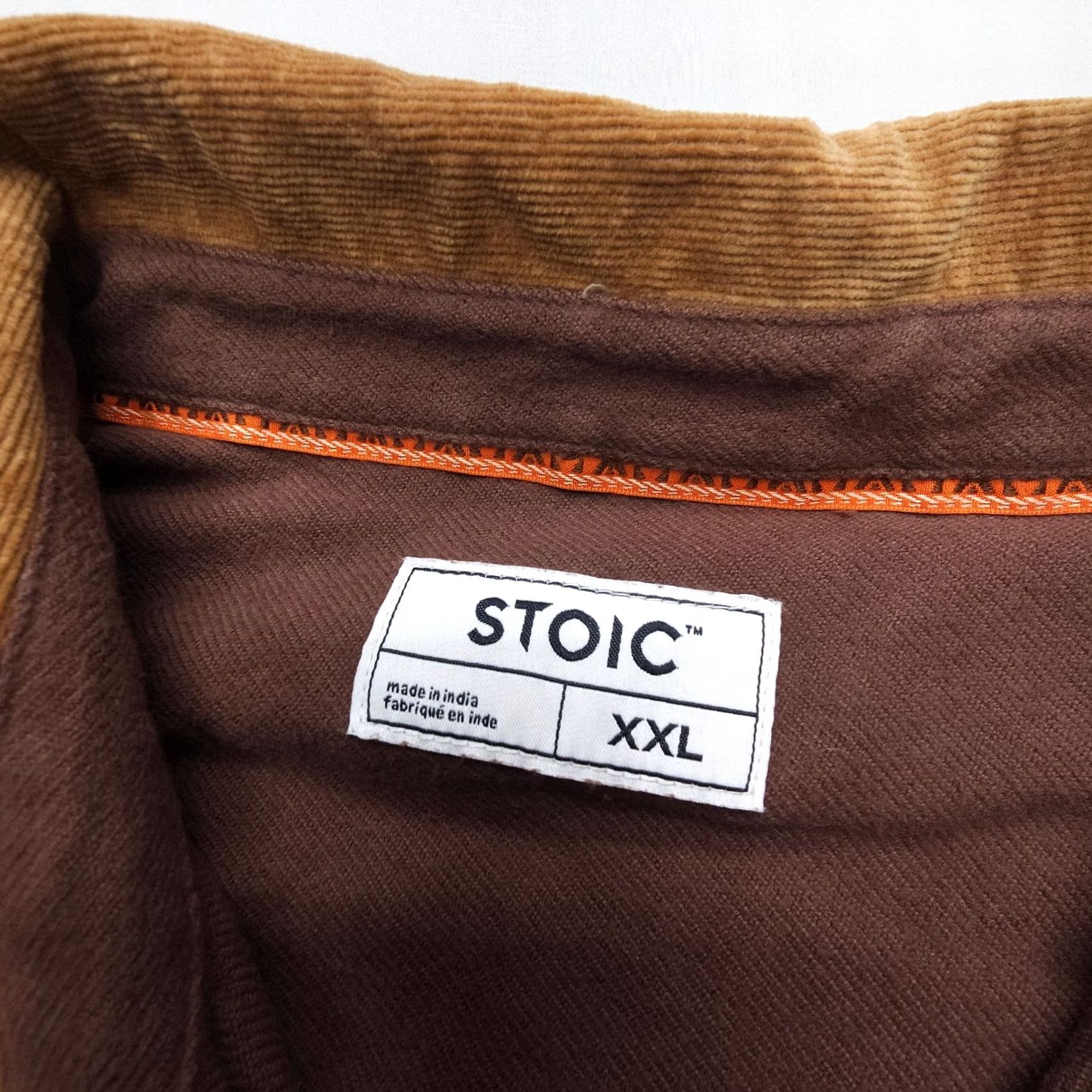 Stoic Stoic Mens Flannel Shirt 2XL Brown Corduroy Collar Elbow Patches Button-Up Outdoor Casual Workwear Shirt Size US XXL / EU 58 / 5 - 3 Thumbnail