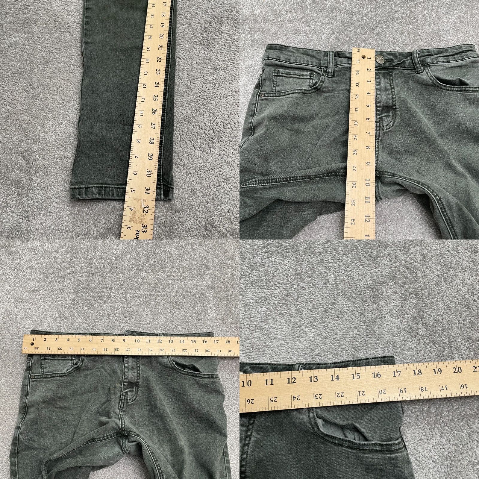 Denime ZLZ Jeans Skinny Denim Mens 34x31 Dark Wash Mid Rise 5-Pocket Regular Fit Cotton Blend Black Size US 34 / EU 50 - 8 Thumbnail