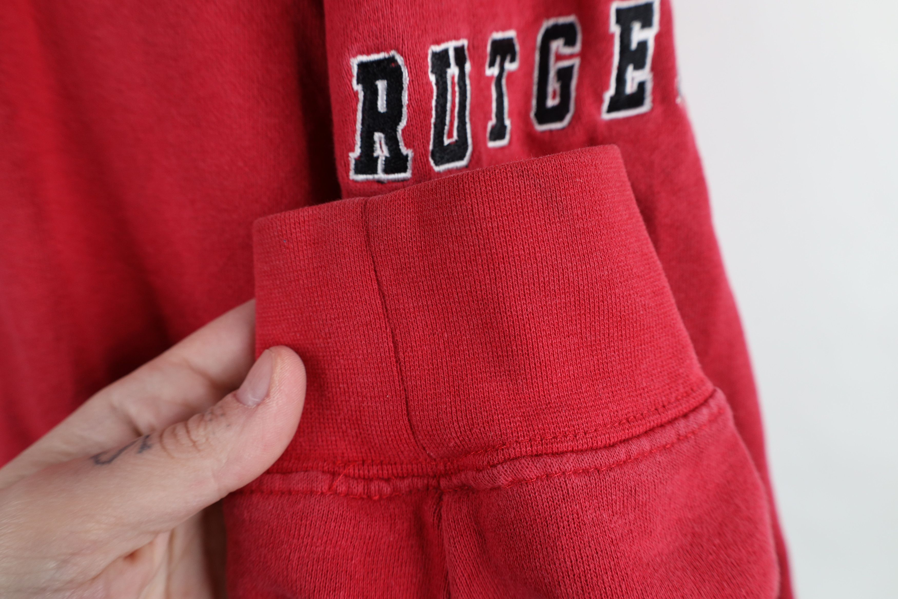 Vintage Vintage Spell Out Rutgers University Hoodie Sweatshirt Red Size US L / EU 52-54 / 3 - 10 Thumbnail