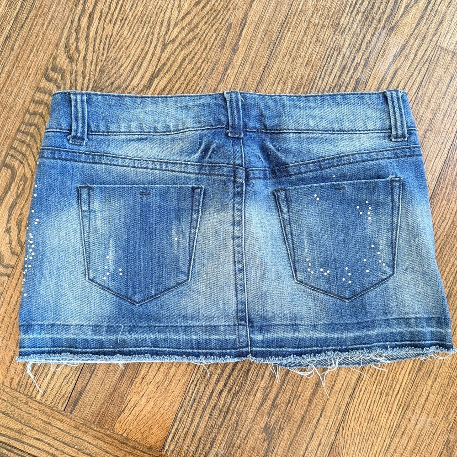 Other Vintage Micro Mini denim Skirt rhinestone Women's Small 90s Size 28" / US 6 / IT 42 - 2 Thumbnail