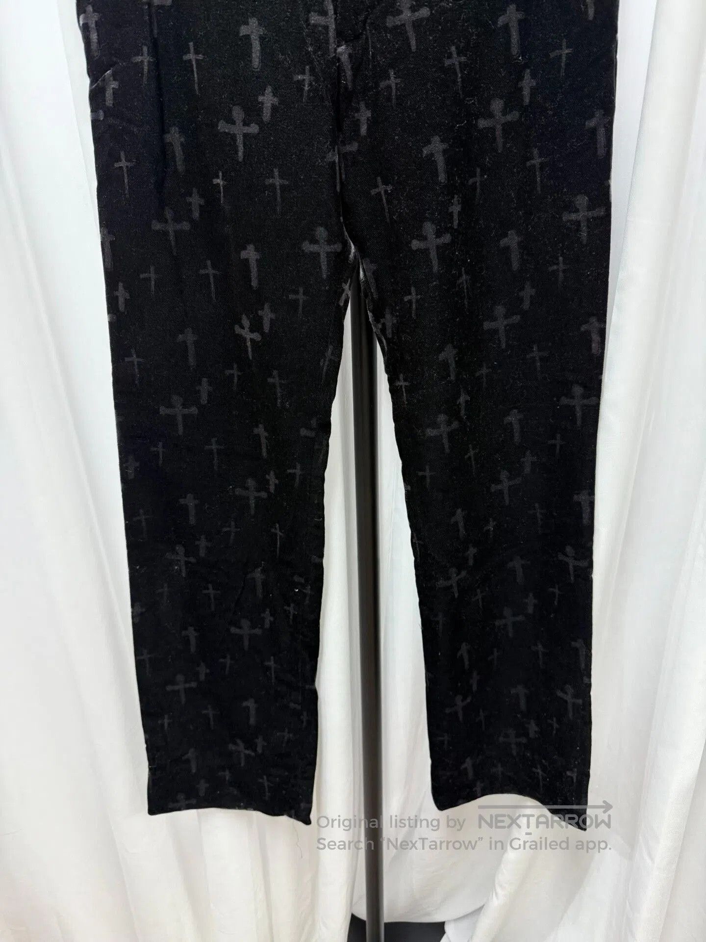 Comme des Garcons Homme Plus undercover velvet long pants with cross design. Size 23" - 3 Thumbnail