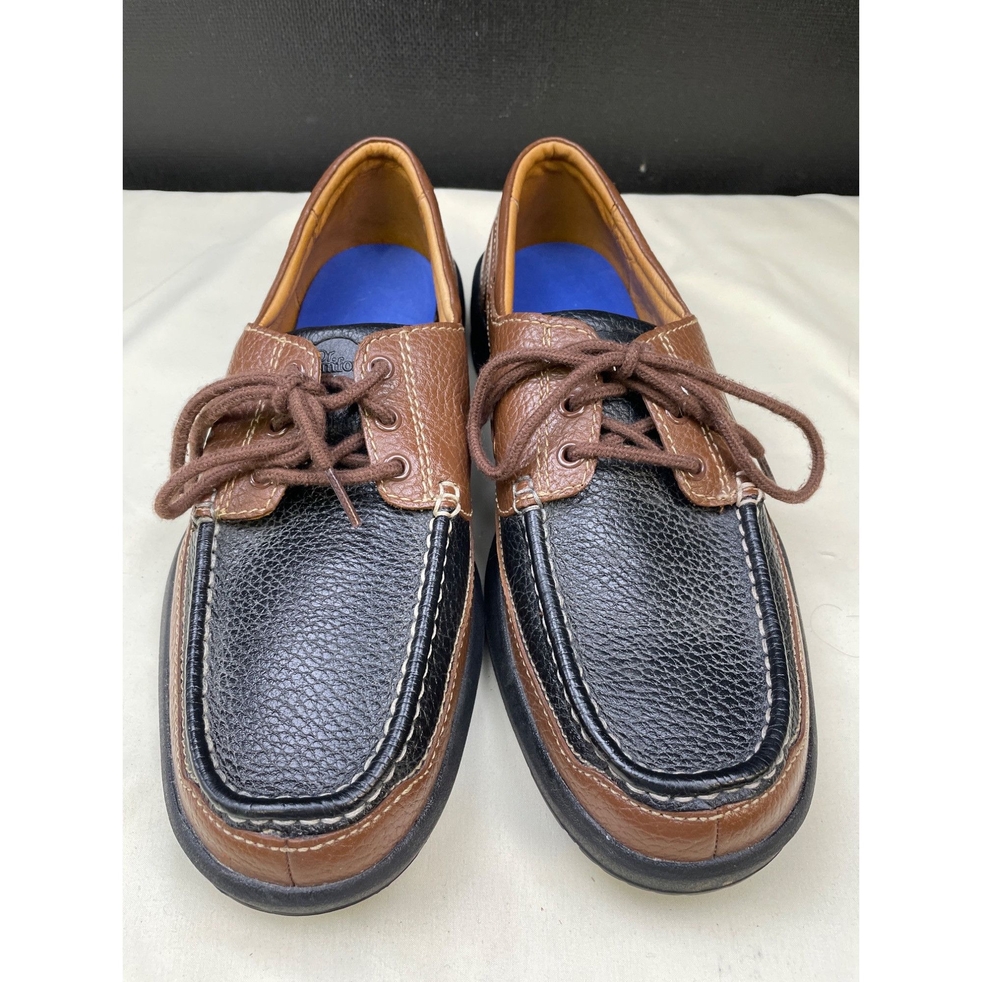 Other Dr Comfort Men's Black / Brown Leather Boat Shoes/ Loafers S Size US 11 / EU 44 - 1 Thumbnail