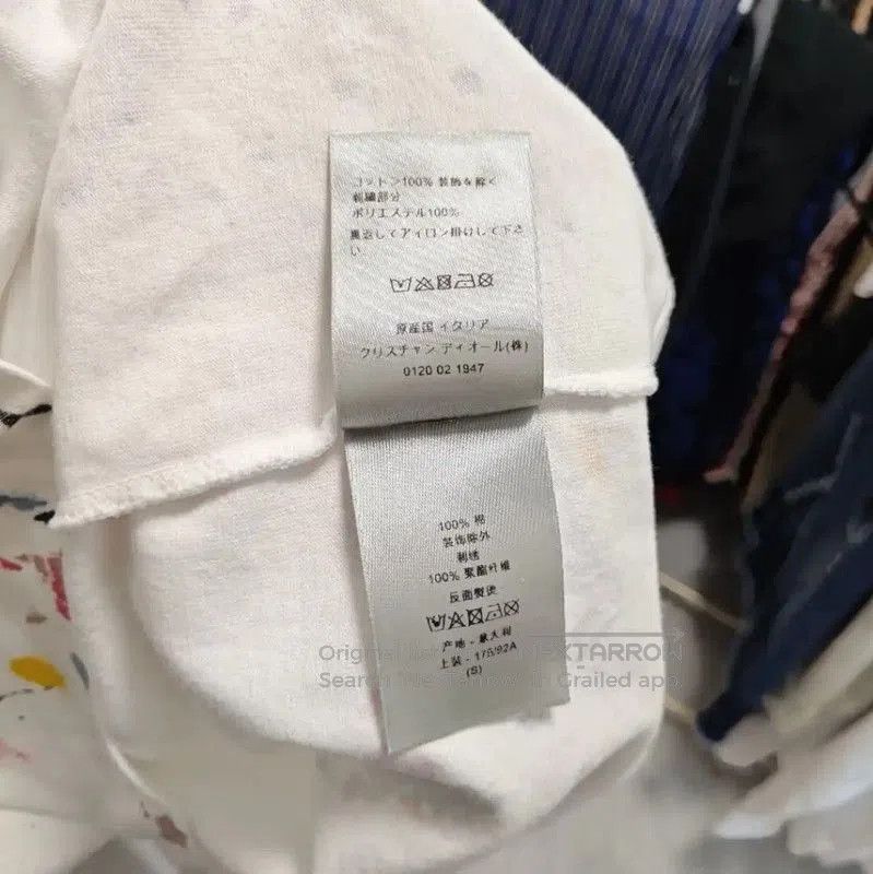 Dior Dior White Cotton Men's T-Shirt with Paint Splatter . Size US S / EU 44-46 / 1 - 6 Thumbnail